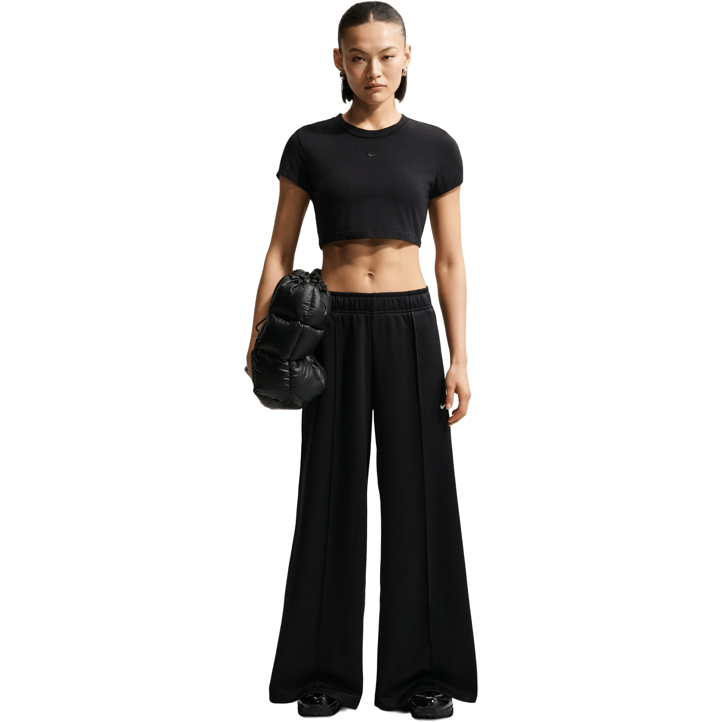Womens Nike Sportswear Mid-Rise Wide-Leg Track Pants