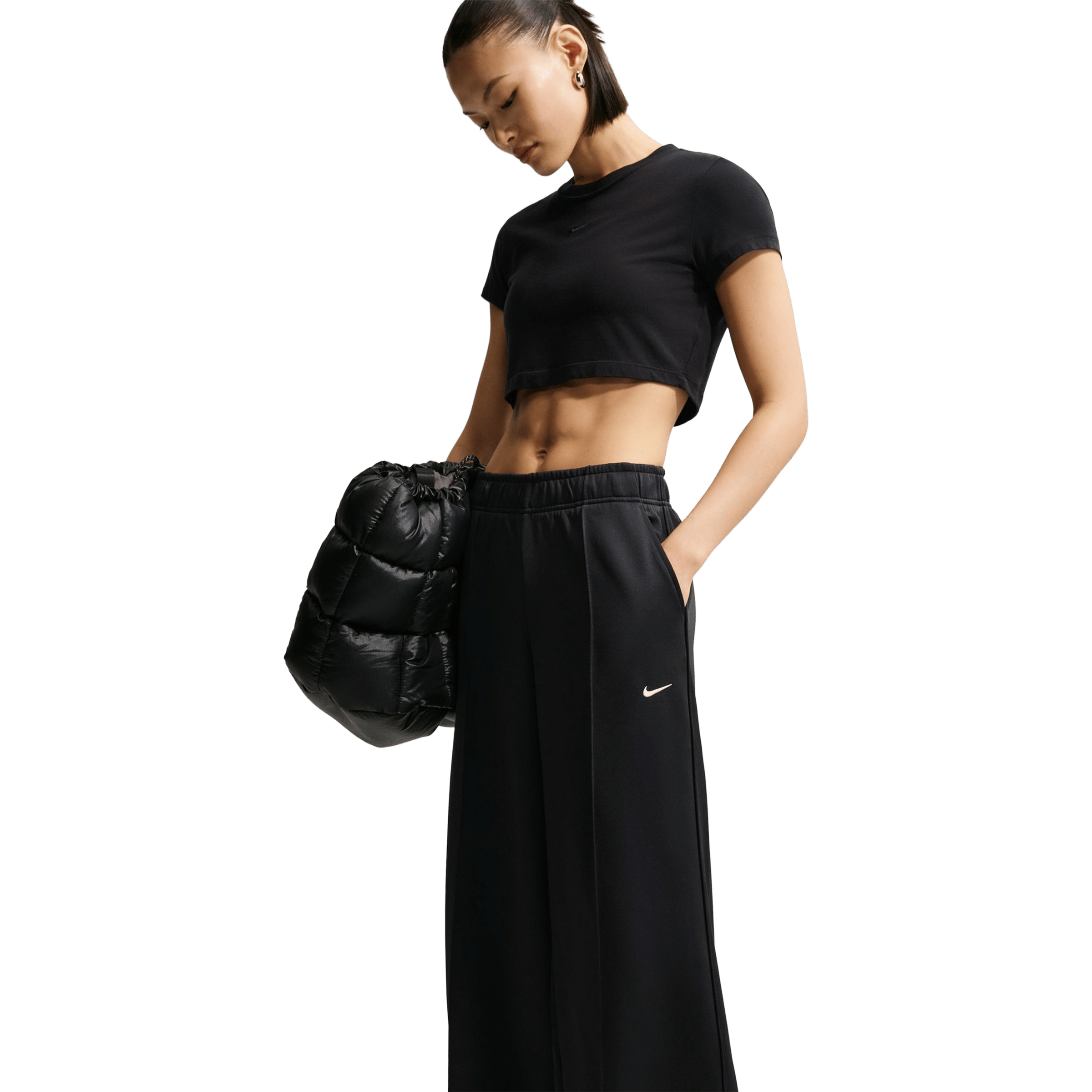 Womens Nike Sportswear Mid-Rise Wide-Leg Track Pants