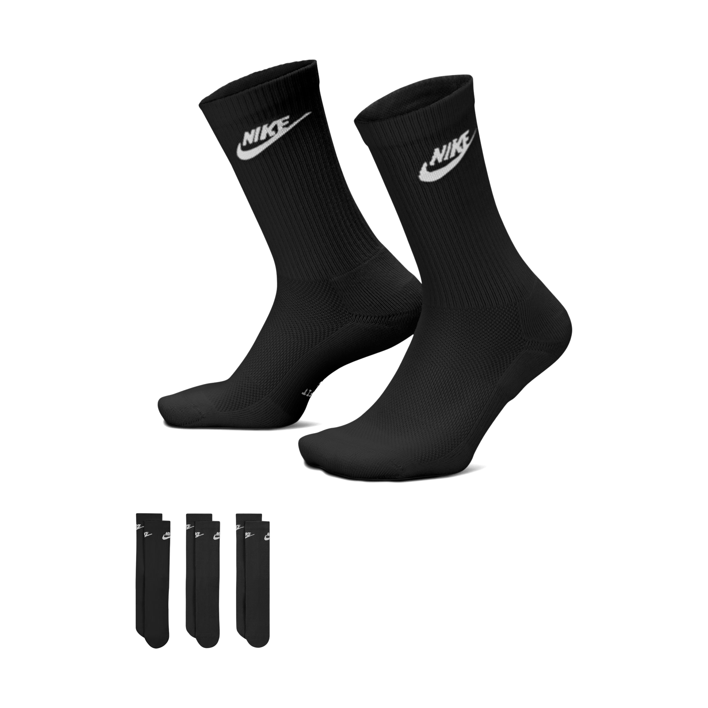 Unisex Nike (3pk) Everyday Elevated Crew Socks