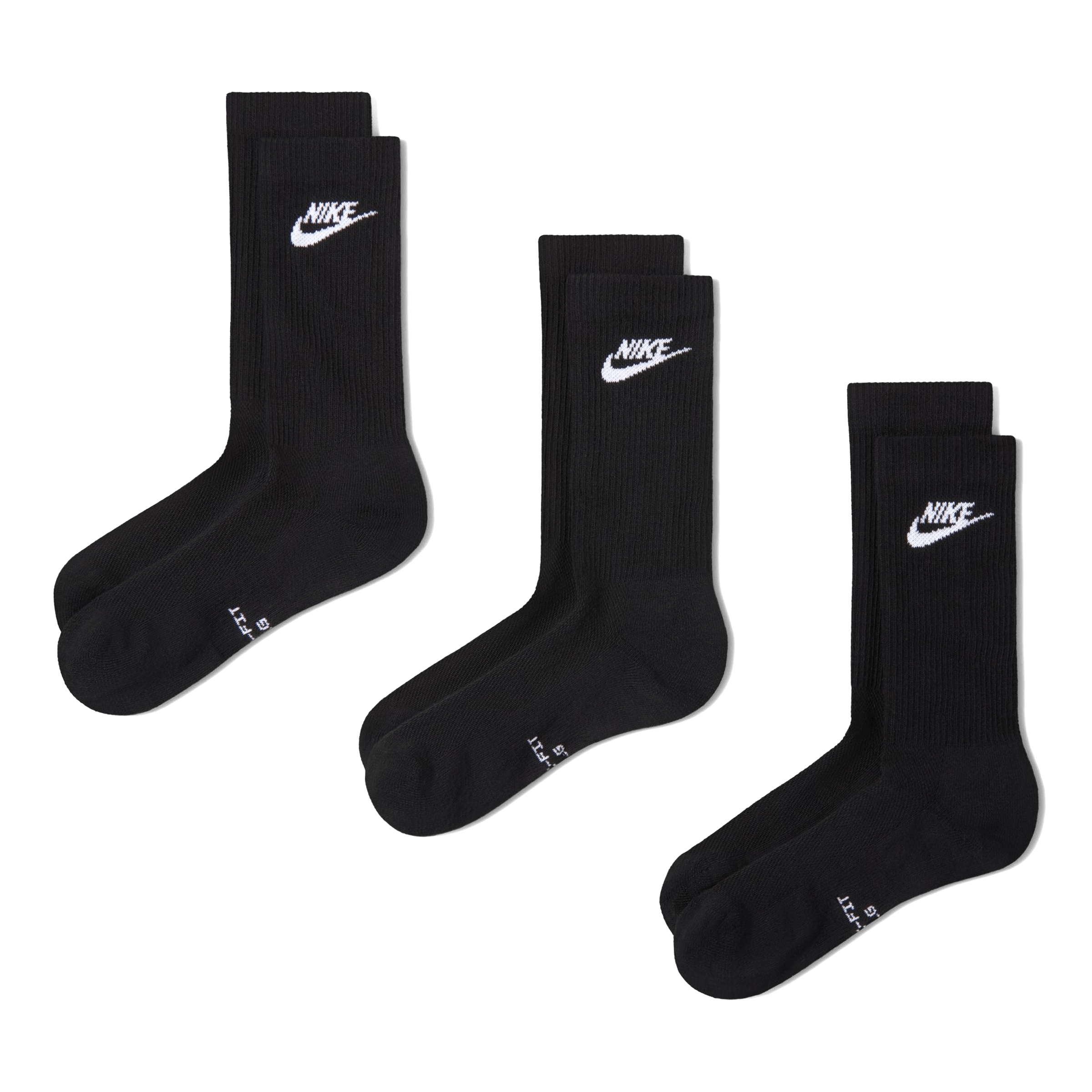 Unisex Nike (3pk) Everyday Elevated Crew Socks