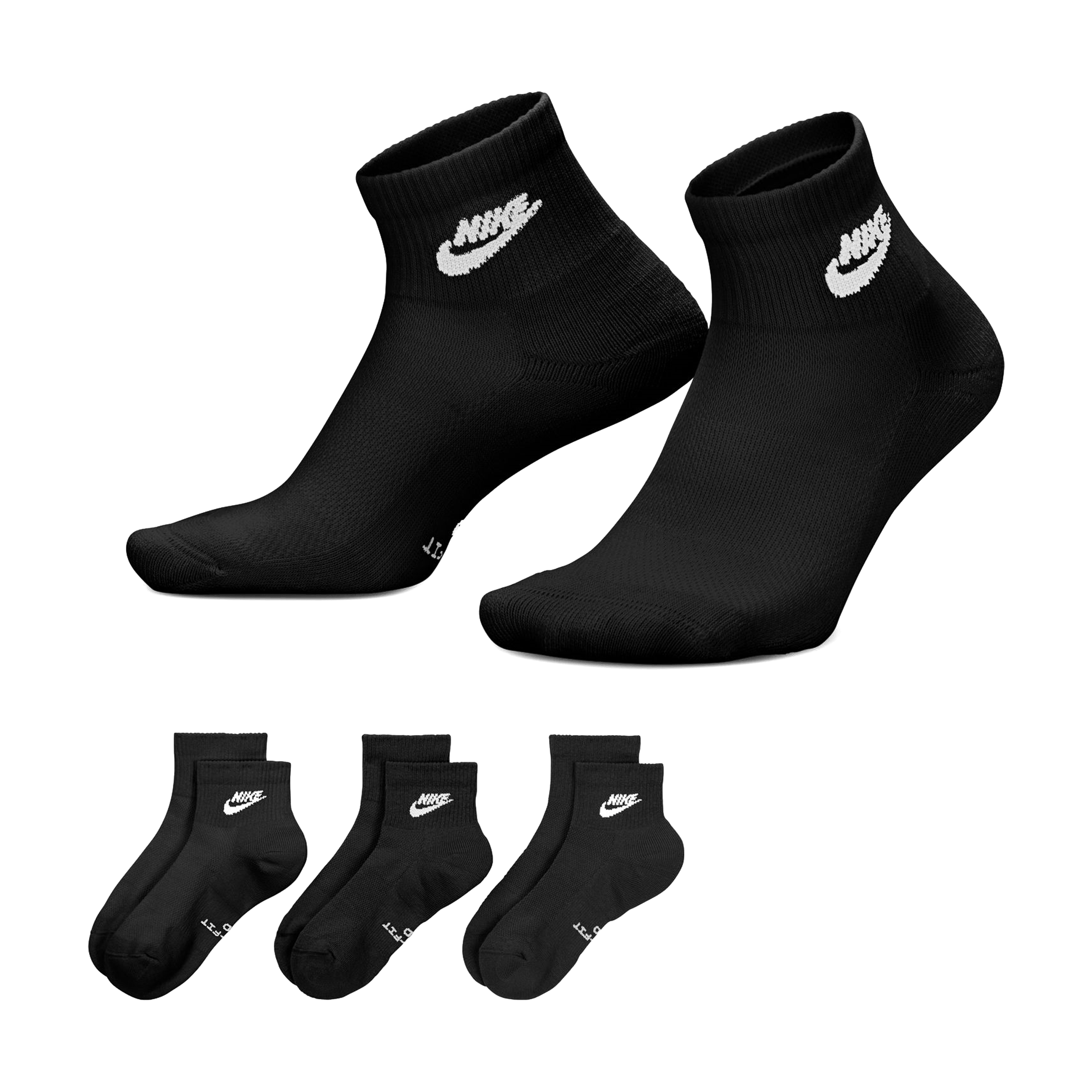 Unisex Nike (3pk) Everyday Elevated Ankle Socks