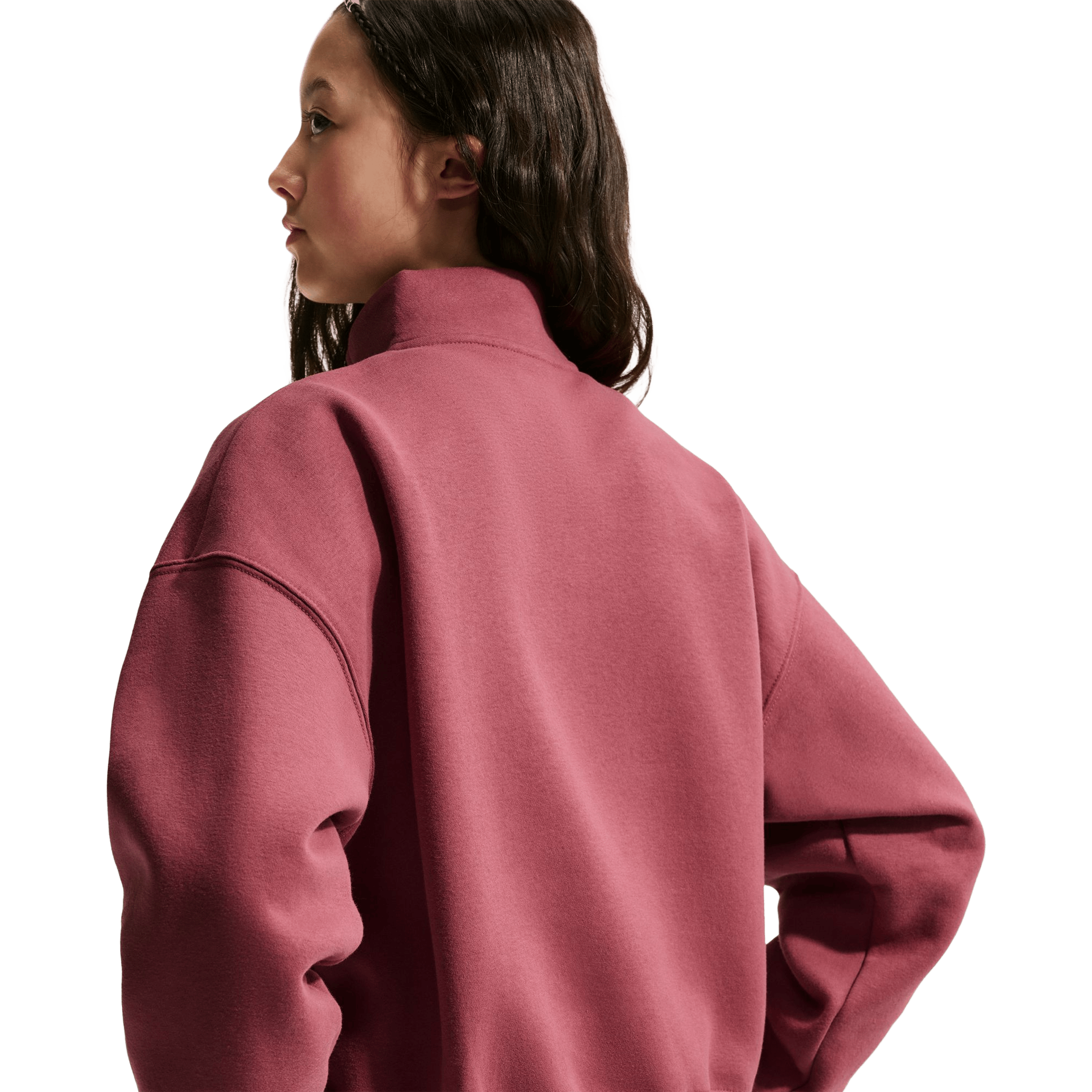 Kids Nike Sportswear Studio Fleece (Older Kids) Oversized 1/4-Zip Top