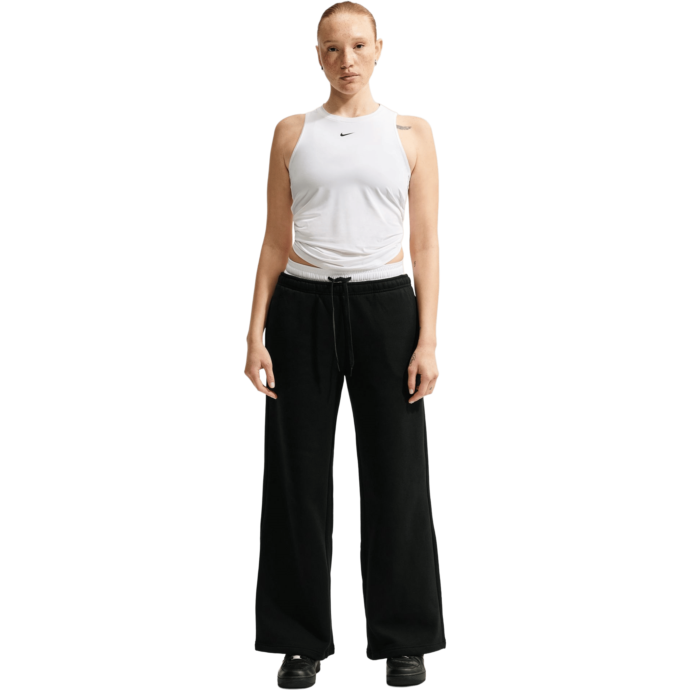 Womens Nike Studio Fleece Medium Weight Mid-Rise Wide-Leg Trouser Pants
