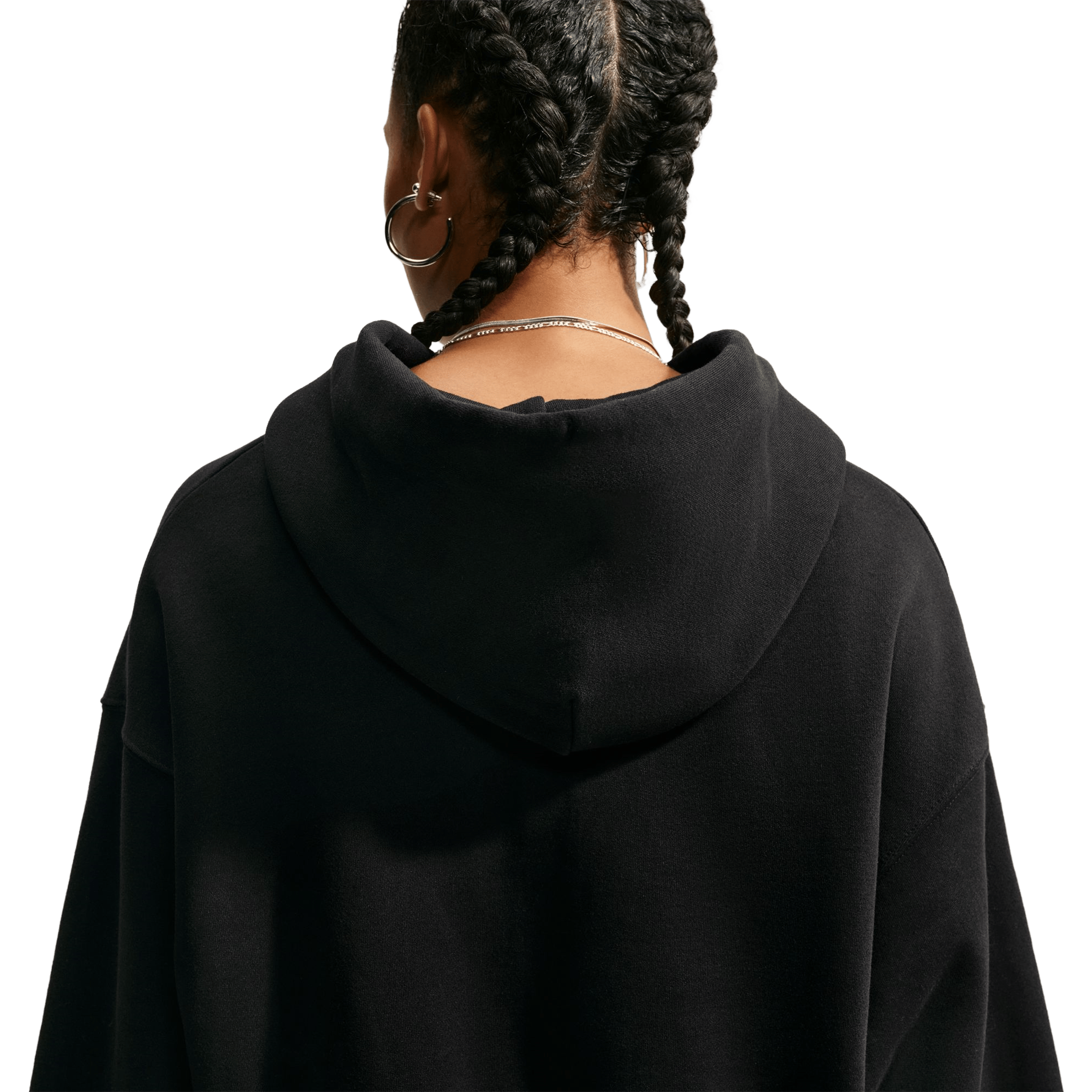 Womens Nike Studio Fleece Medium Weight Oversized Full-Zip Cropped Hoodie