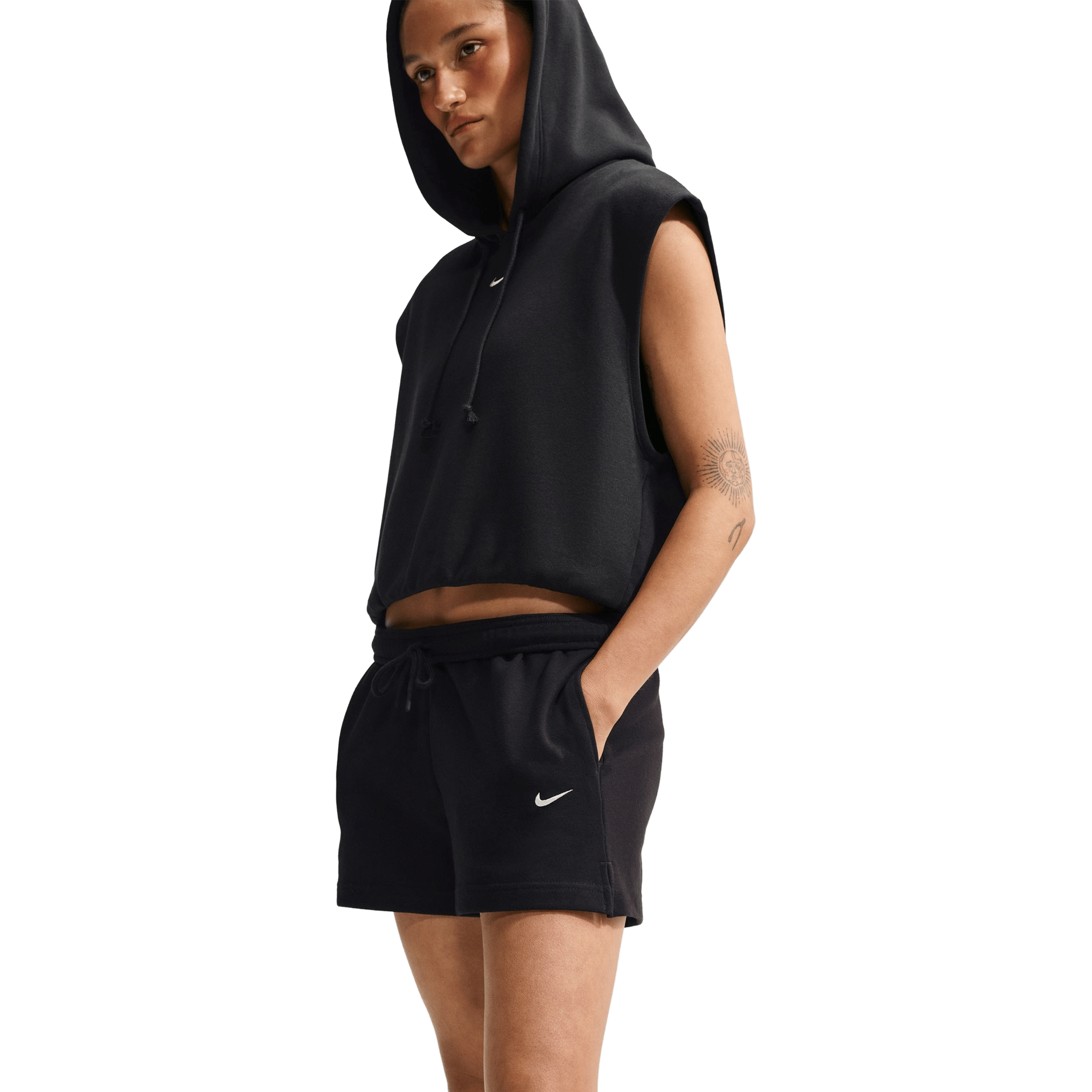 Womens Nike Studio Fleece Lightweight Mid-Rise (4") Shorts