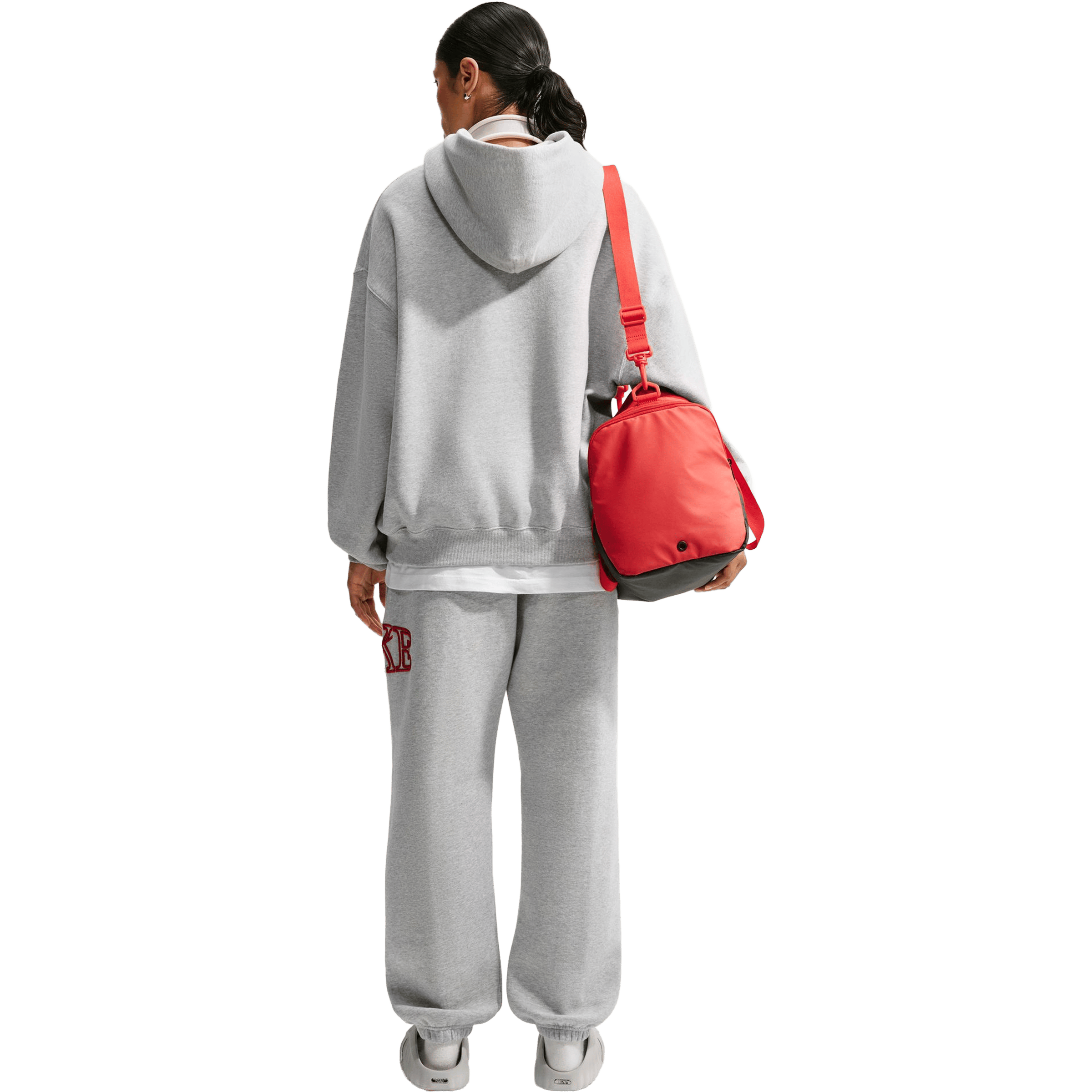 Womens Nike Studio Fleece Medium Weight "Graphic Pack" Oversized Cuffed Logo Pants