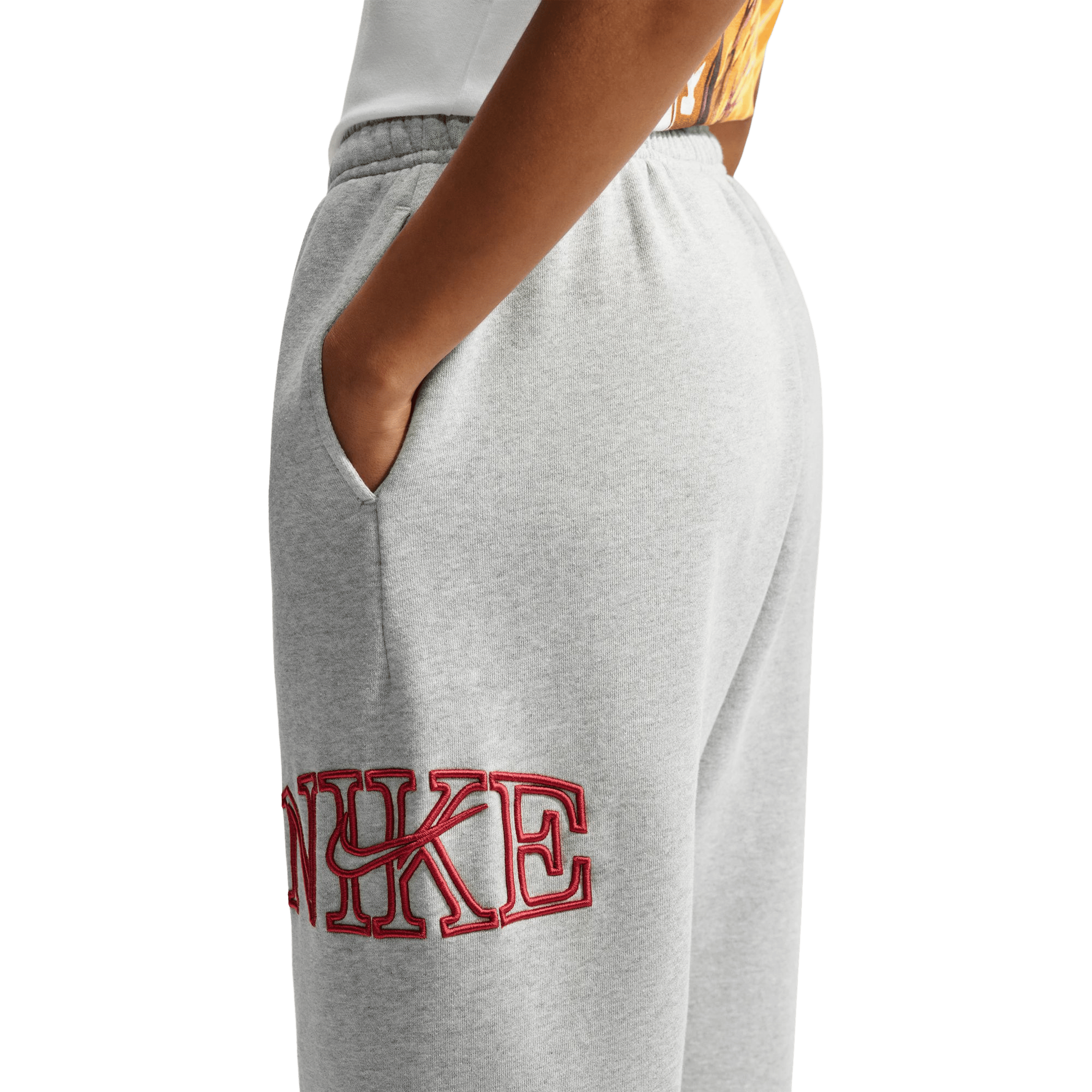 Womens Nike Studio Fleece Medium Weight "Graphic Pack" Oversized Cuffed Logo Pants