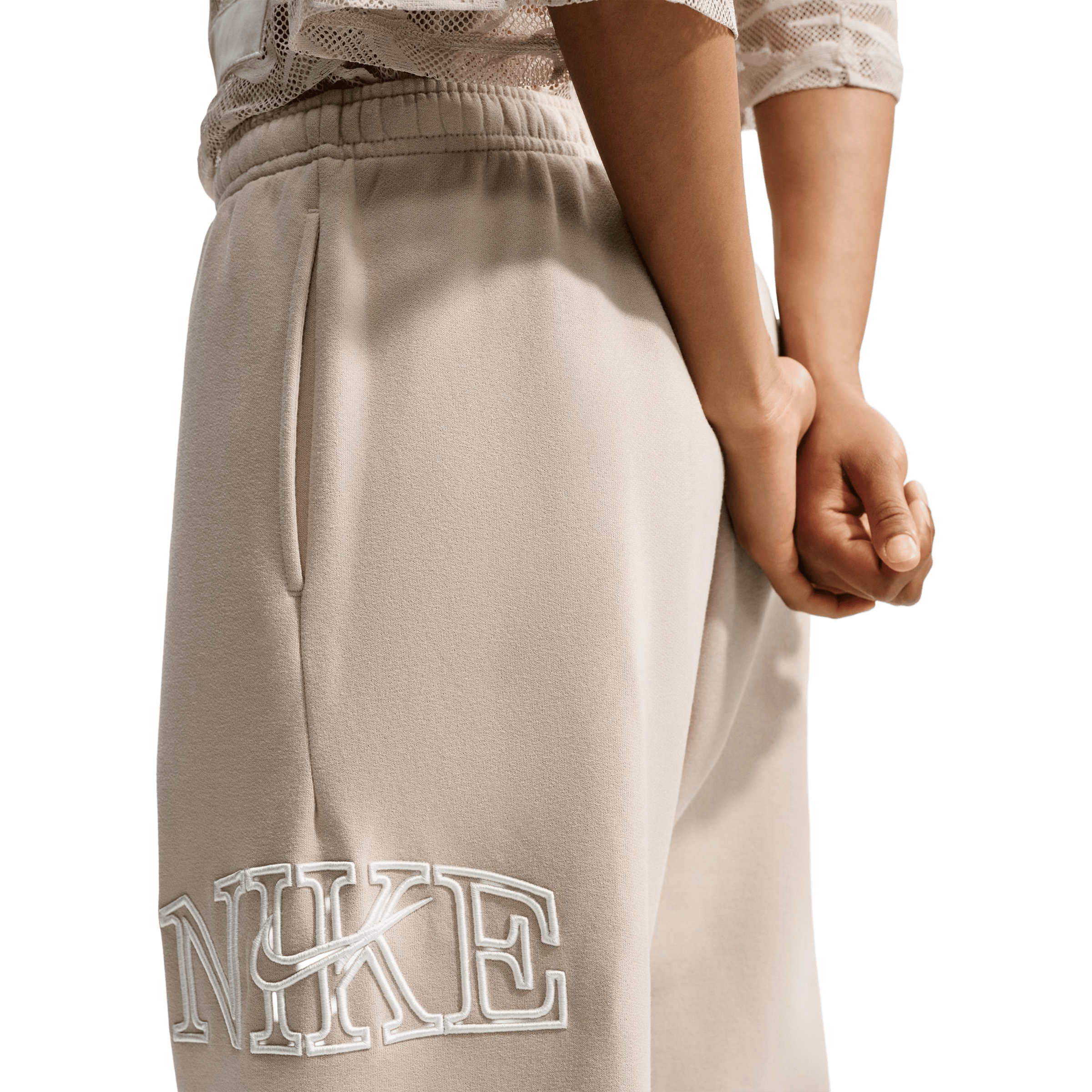 Womens Nike Studio Fleece Medium Weight "Graphic Pack" Oversized Cuffed Logo Pants
