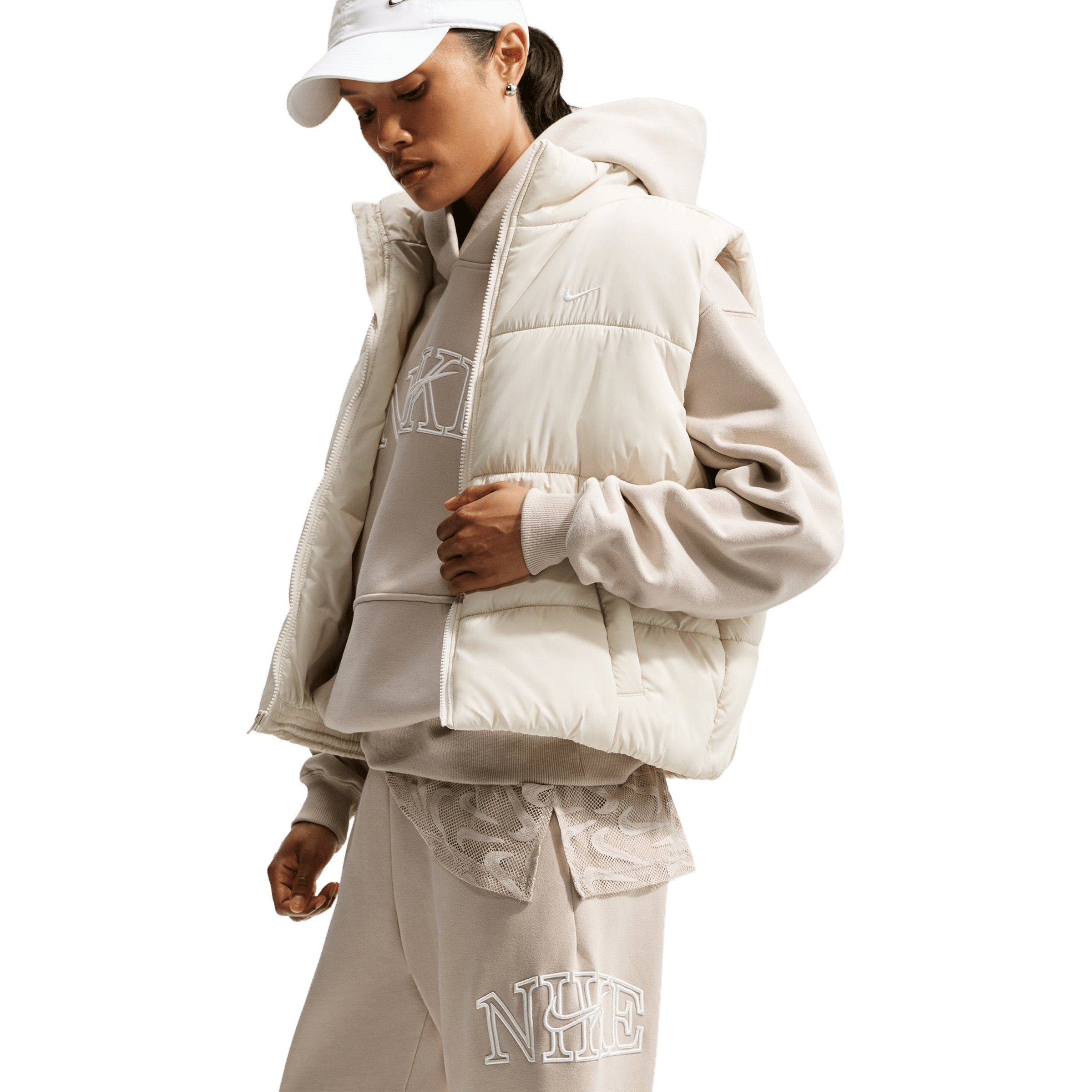 Womens Nike Studio Fleece Medium Weight "Graphic Pack" Oversized Cuffed Logo Pants