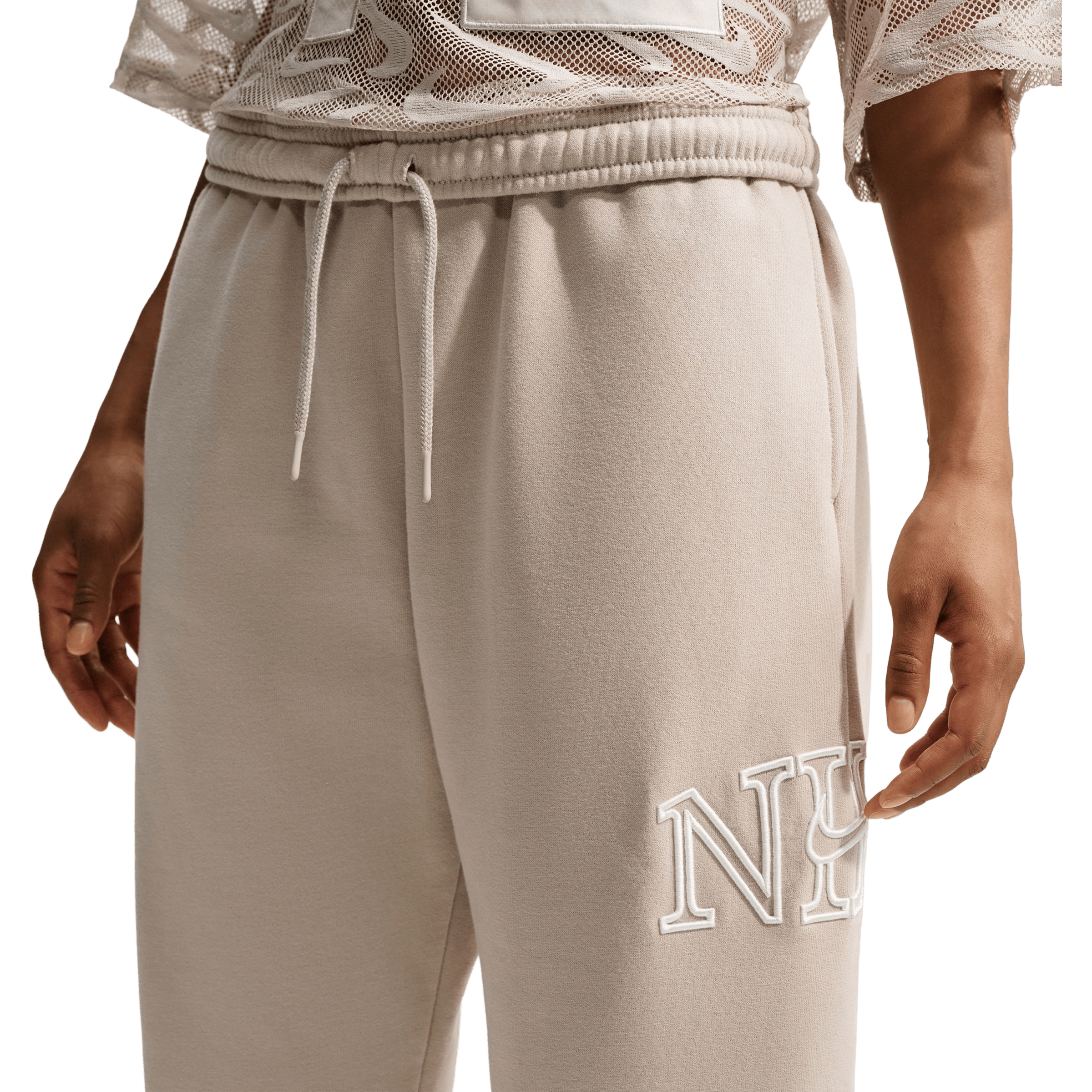 Womens Nike Studio Fleece Medium Weight "Graphic Pack" Oversized Cuffed Logo Pants
