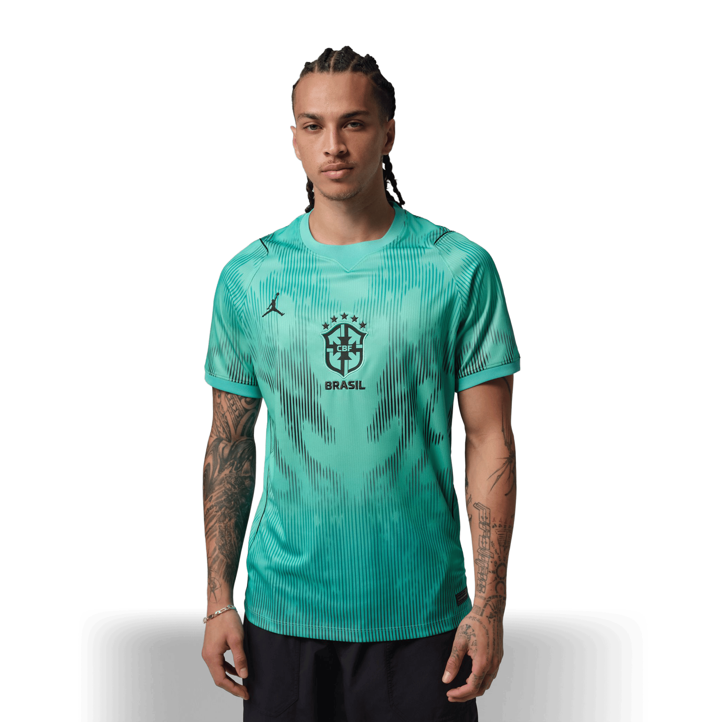 Mens Nike Brazil 26' Goalkeeper Jordan Replica Football Jersey