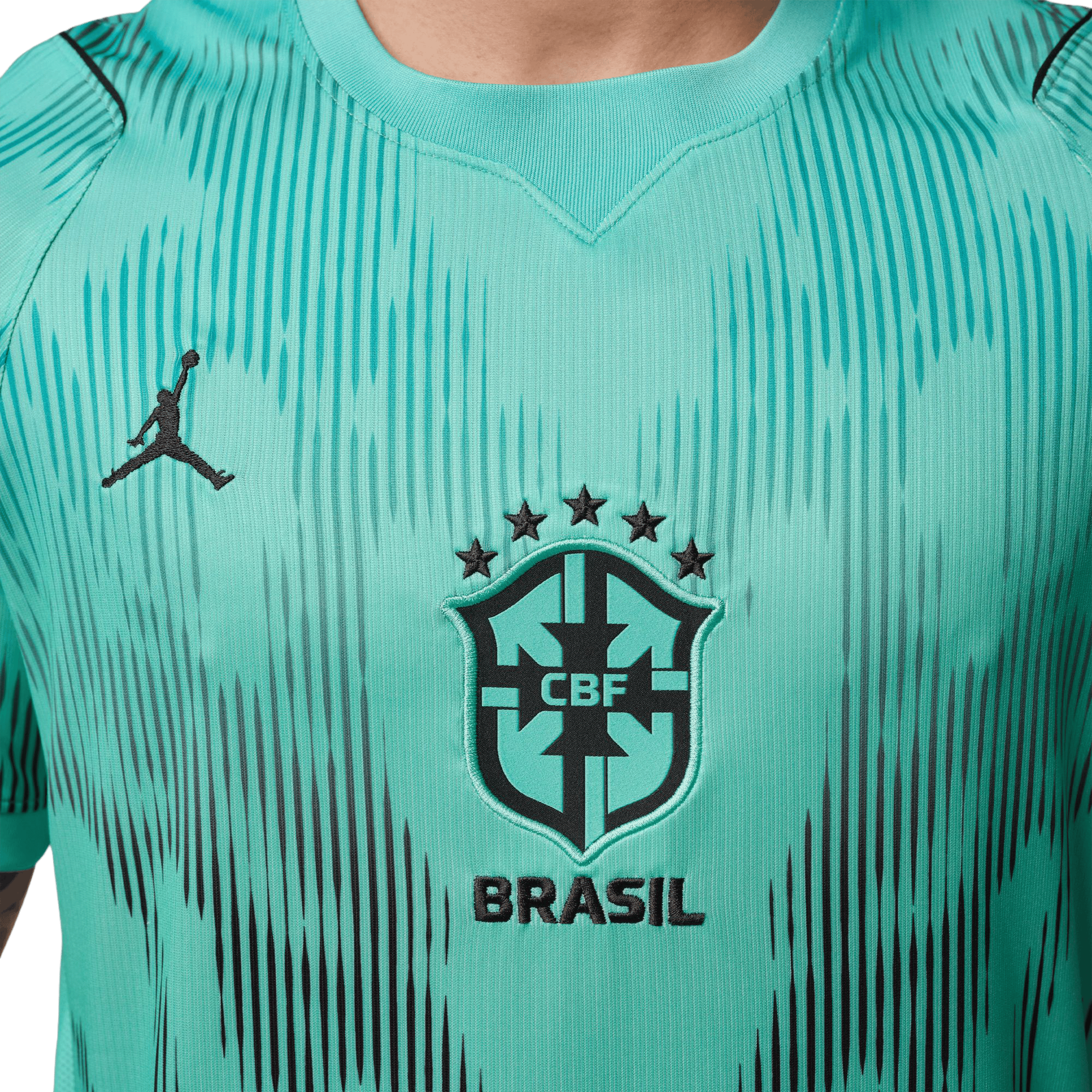Mens Nike Brazil 26' Goalkeeper Jordan Replica Football Jersey