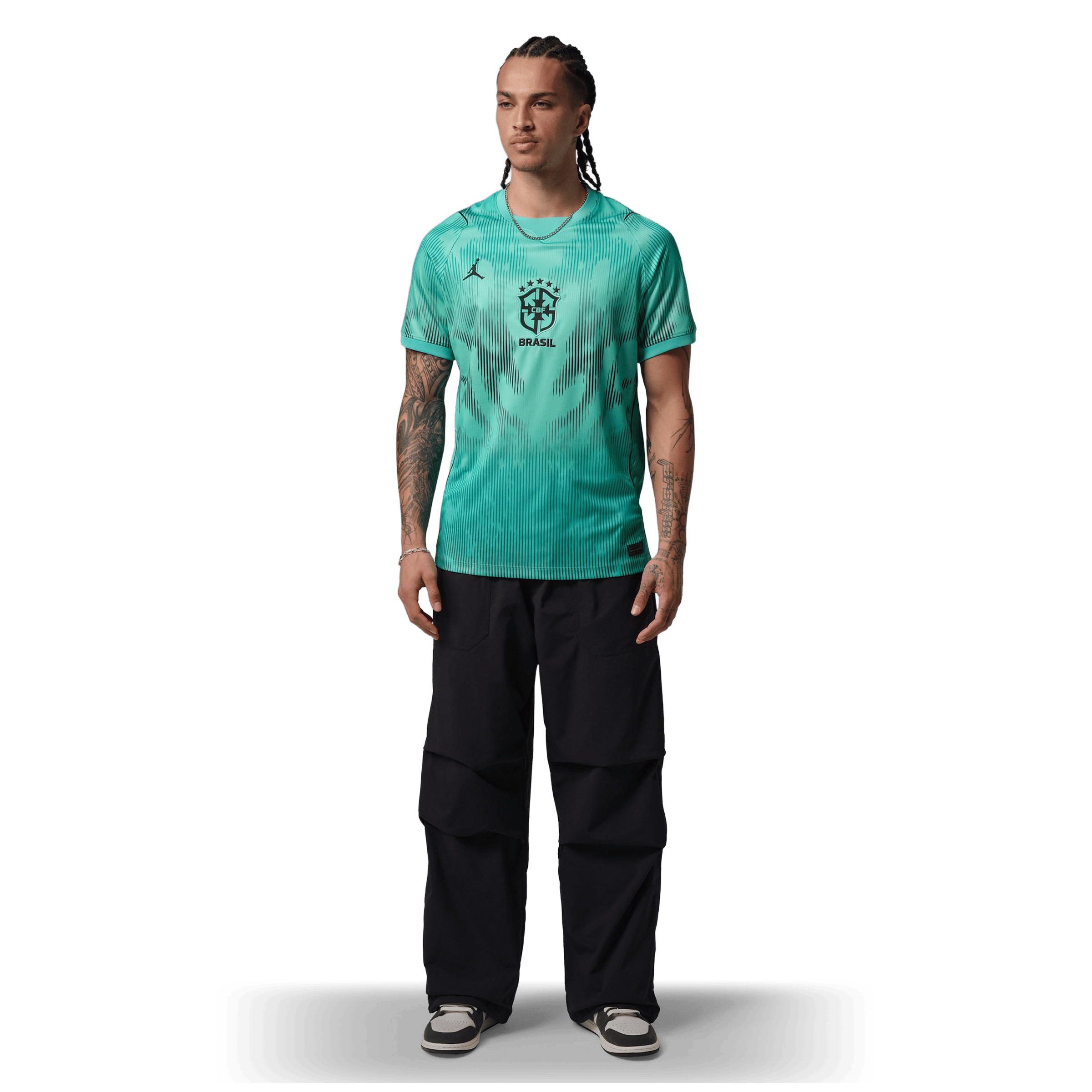 Mens Nike Brazil 26' Goalkeeper Jordan Replica Football Jersey