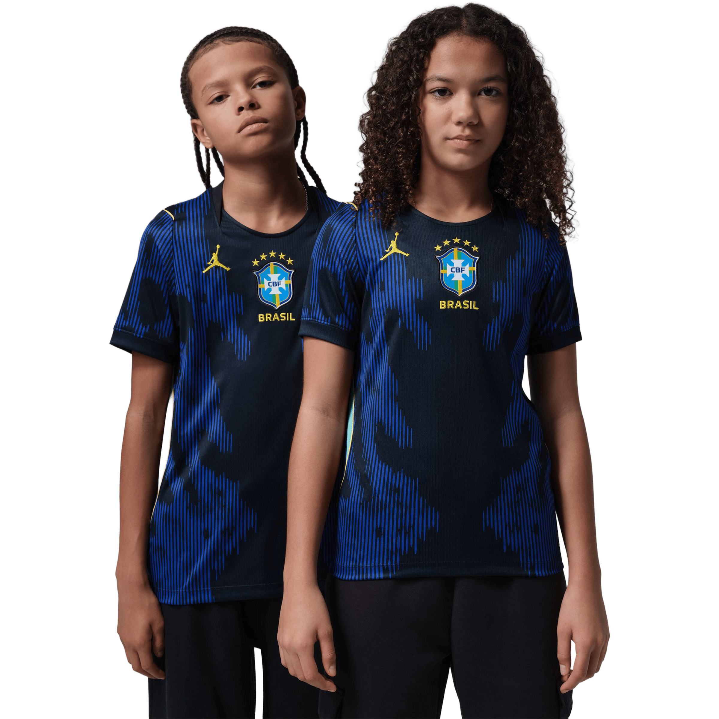 Kids Nike Brazil 26' (Older Kids) Away Jordan Replica Football Jersey