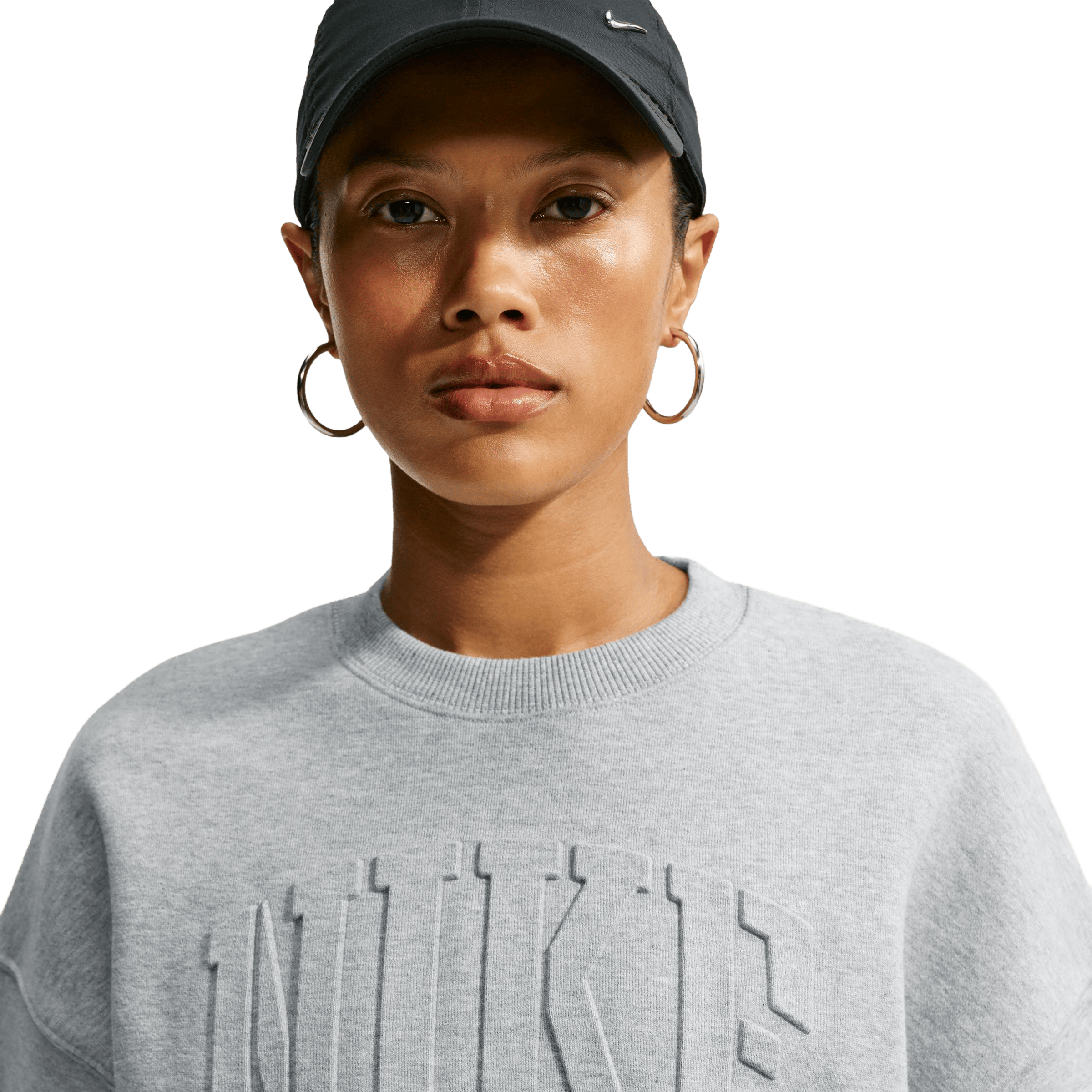 Womens Nike Studio Fleece Medium Weight "Graphic Pack" Embossed Crew Sweatshirts