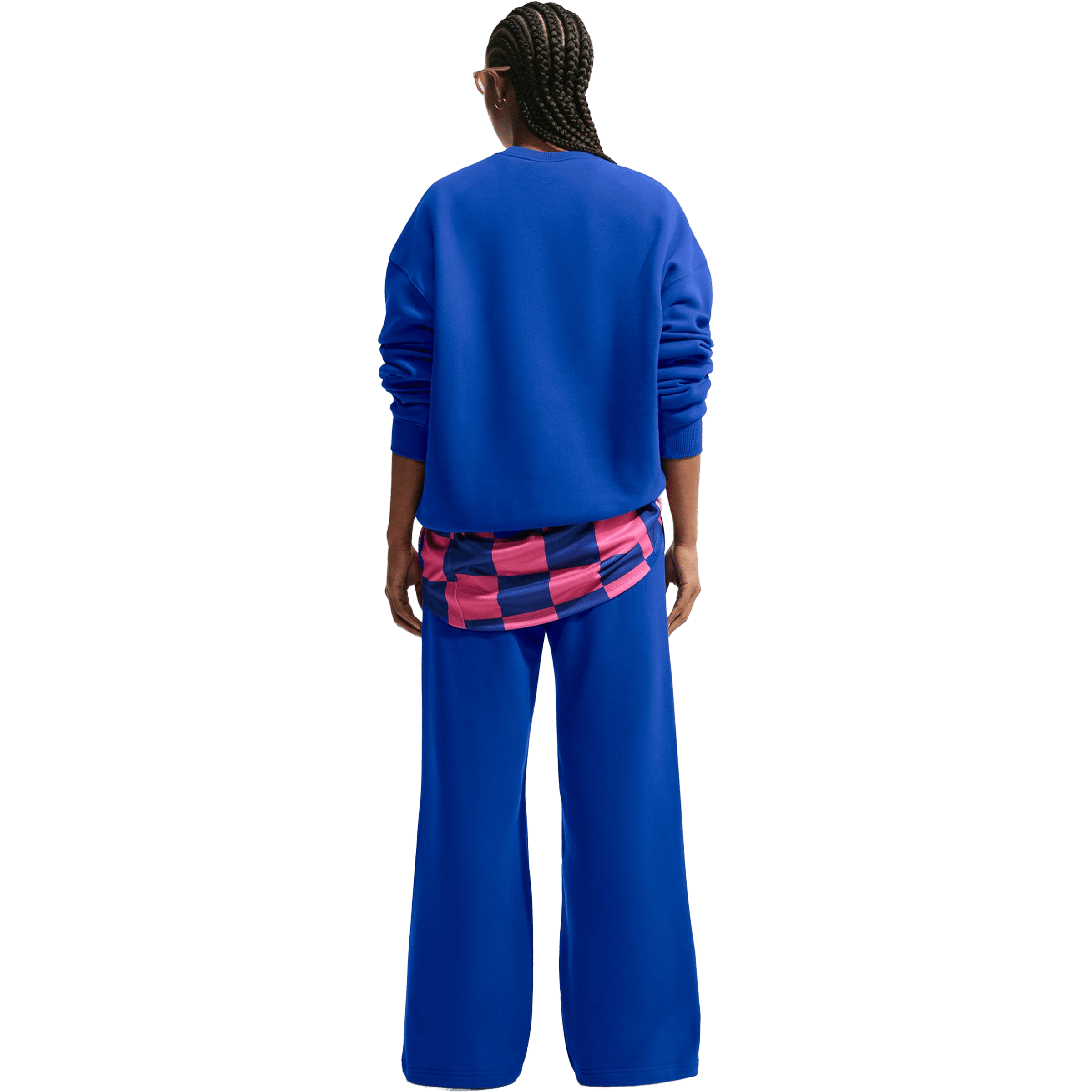 Womens Nike Studio Fleece Medium Weight "Graphic Pack" Embossed Crew Sweatshirts