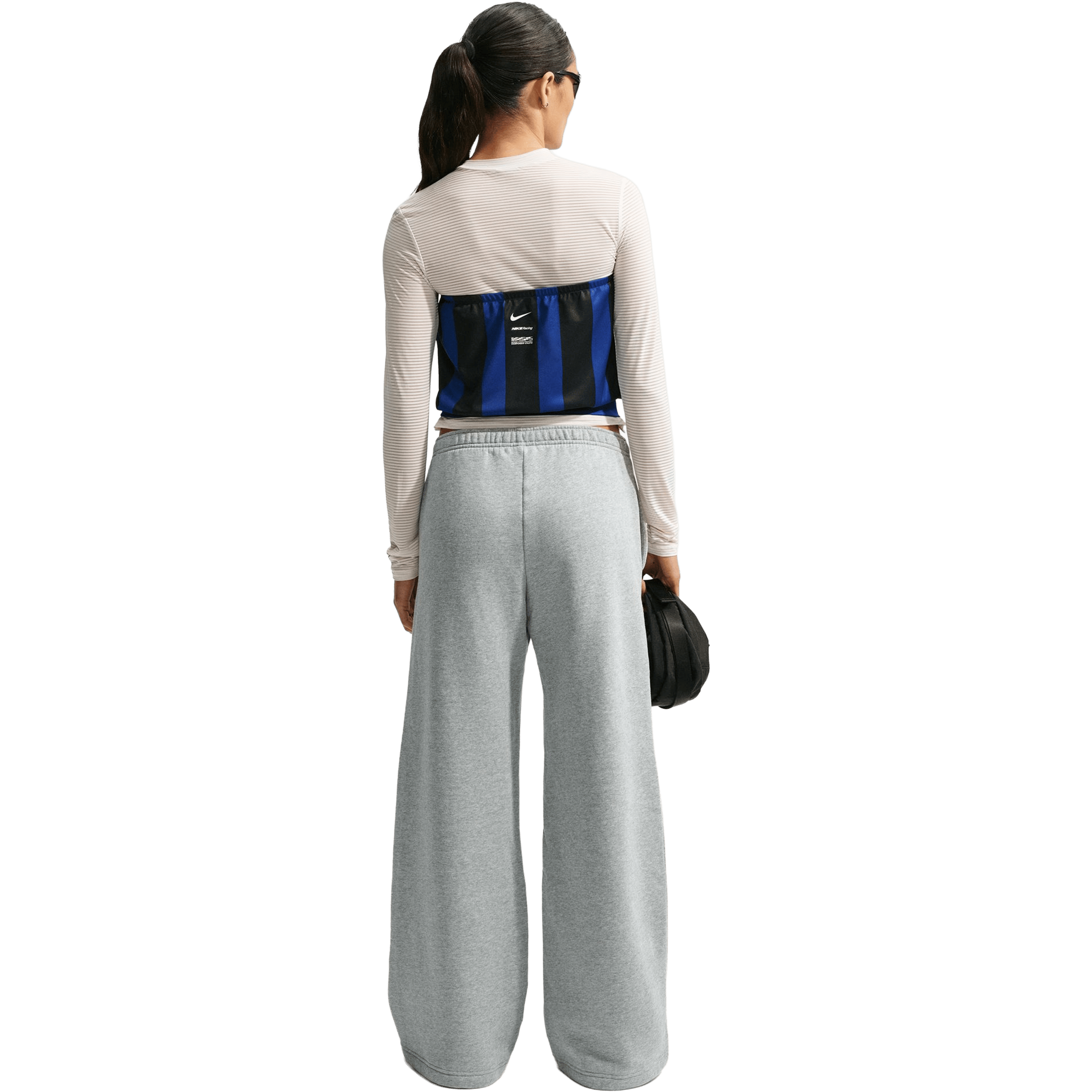 Womens Nike Studio Fleece Medium Weight Mid-Rise Wide-Leg Pants