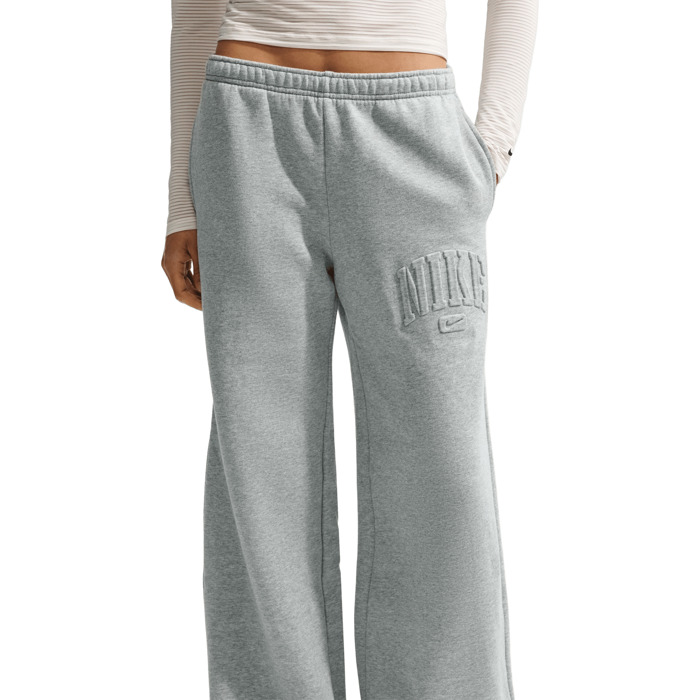 Womens Nike Studio Fleece Medium Weight Mid-Rise Wide-Leg Pants
