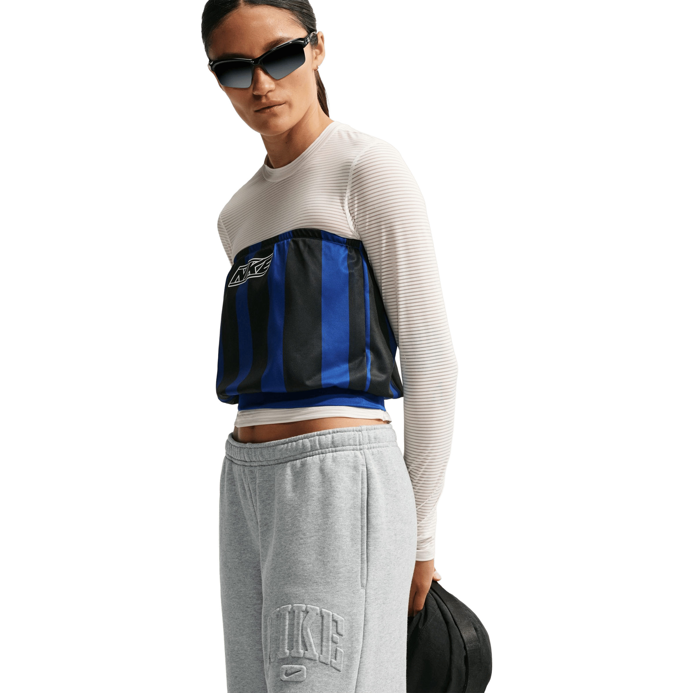 Womens Nike Studio Fleece Medium Weight Mid-Rise Wide-Leg Pants