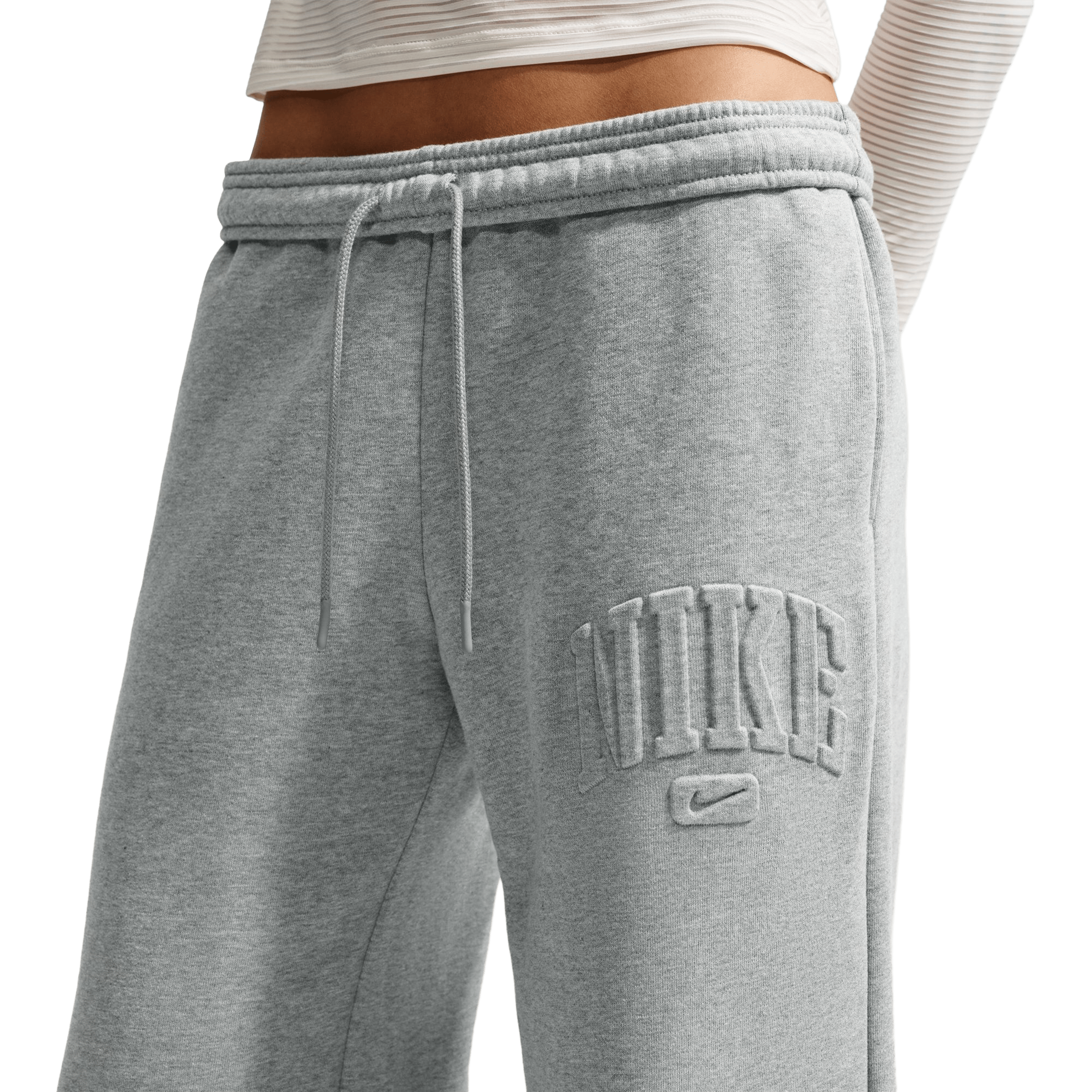 Womens Nike Studio Fleece Medium Weight Mid-Rise Wide-Leg Pants
