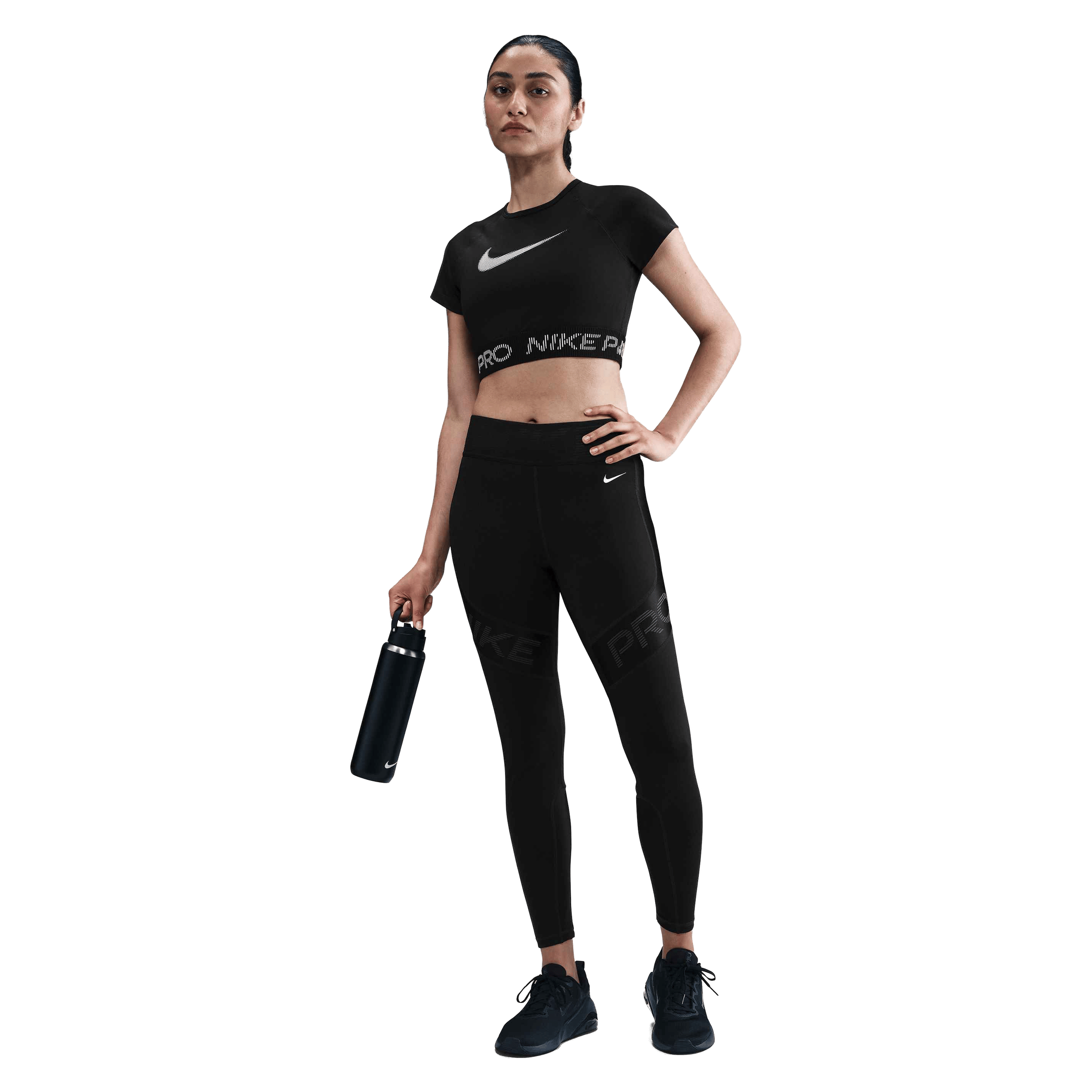 Womens Nike Pro Dri-FIT Short-Sleeve Graphic Cropped Top