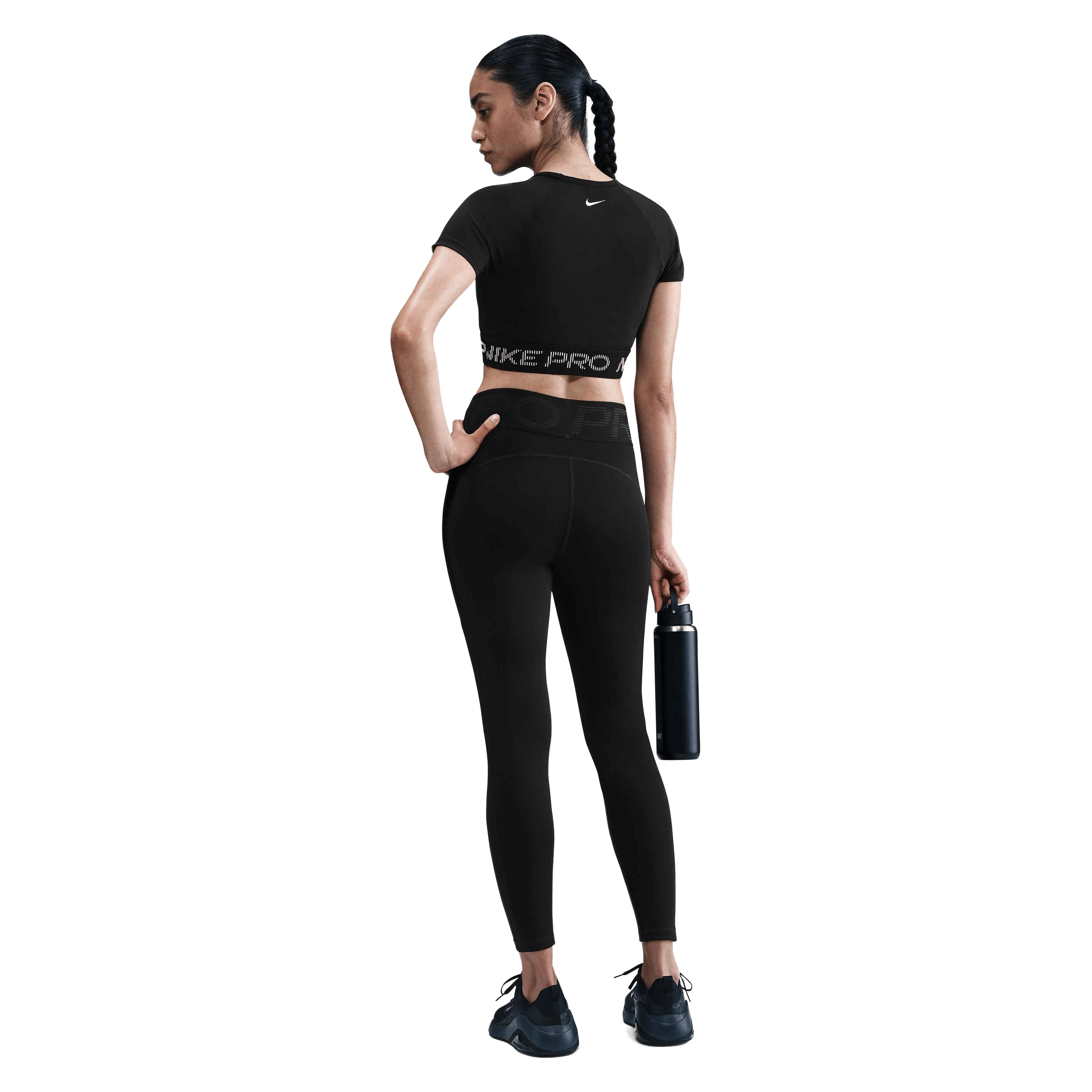 Womens Nike Pro Dri-FIT Short-Sleeve Graphic Cropped Top
