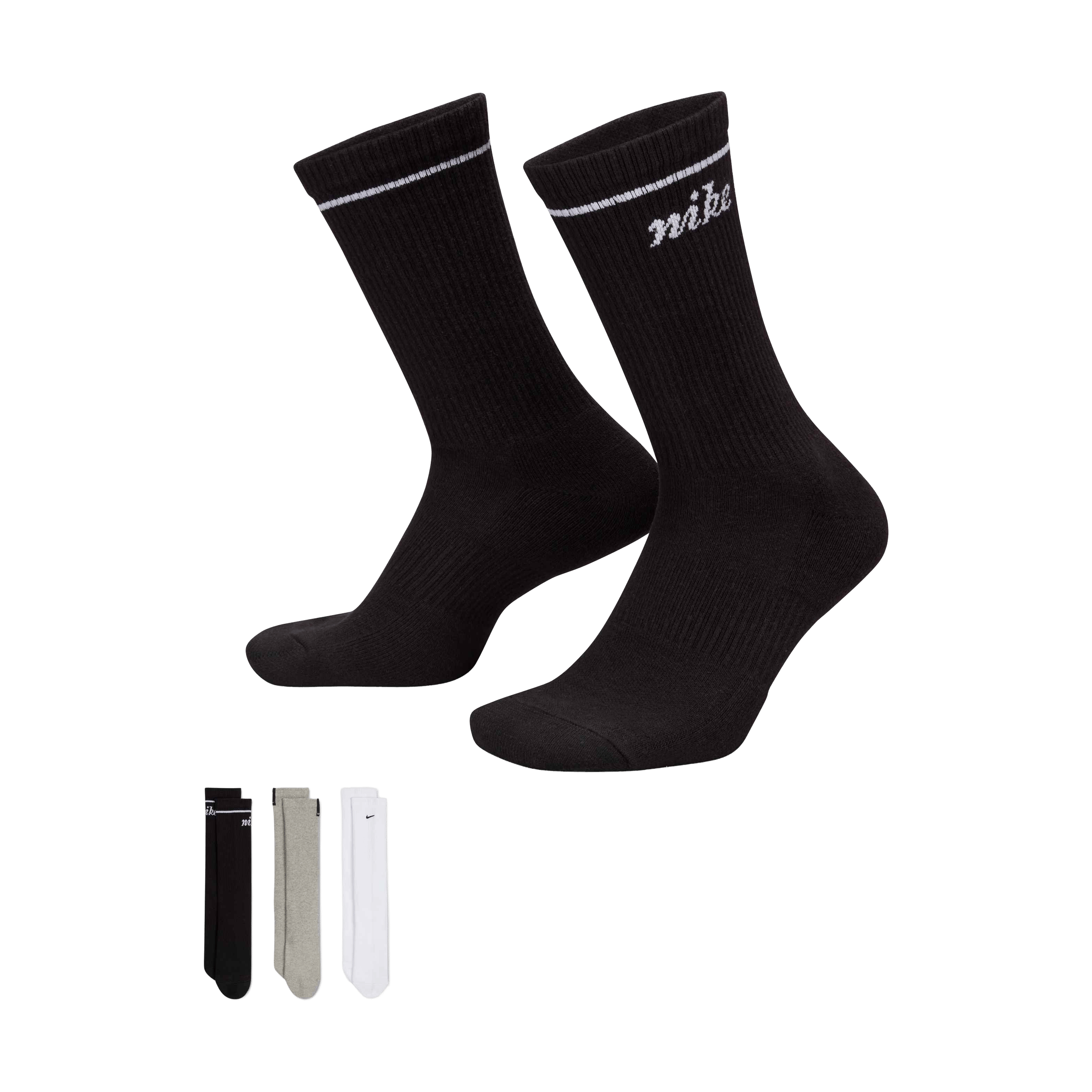 Womens Nike Everyday Plus Cushioned (3pk) Crew Socks