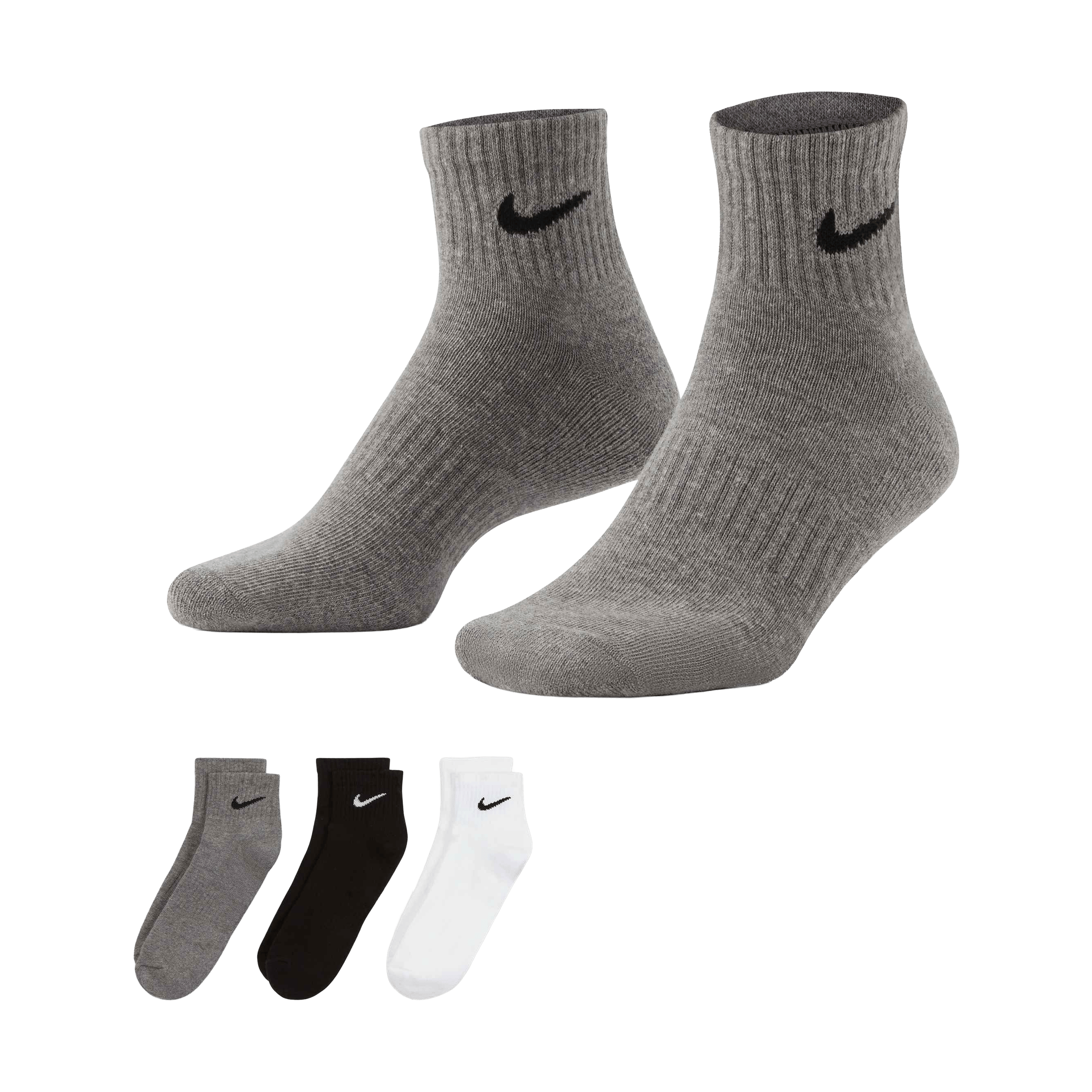 Mens Nike Everyday Cushioned Training (3pk) Ankle Socks