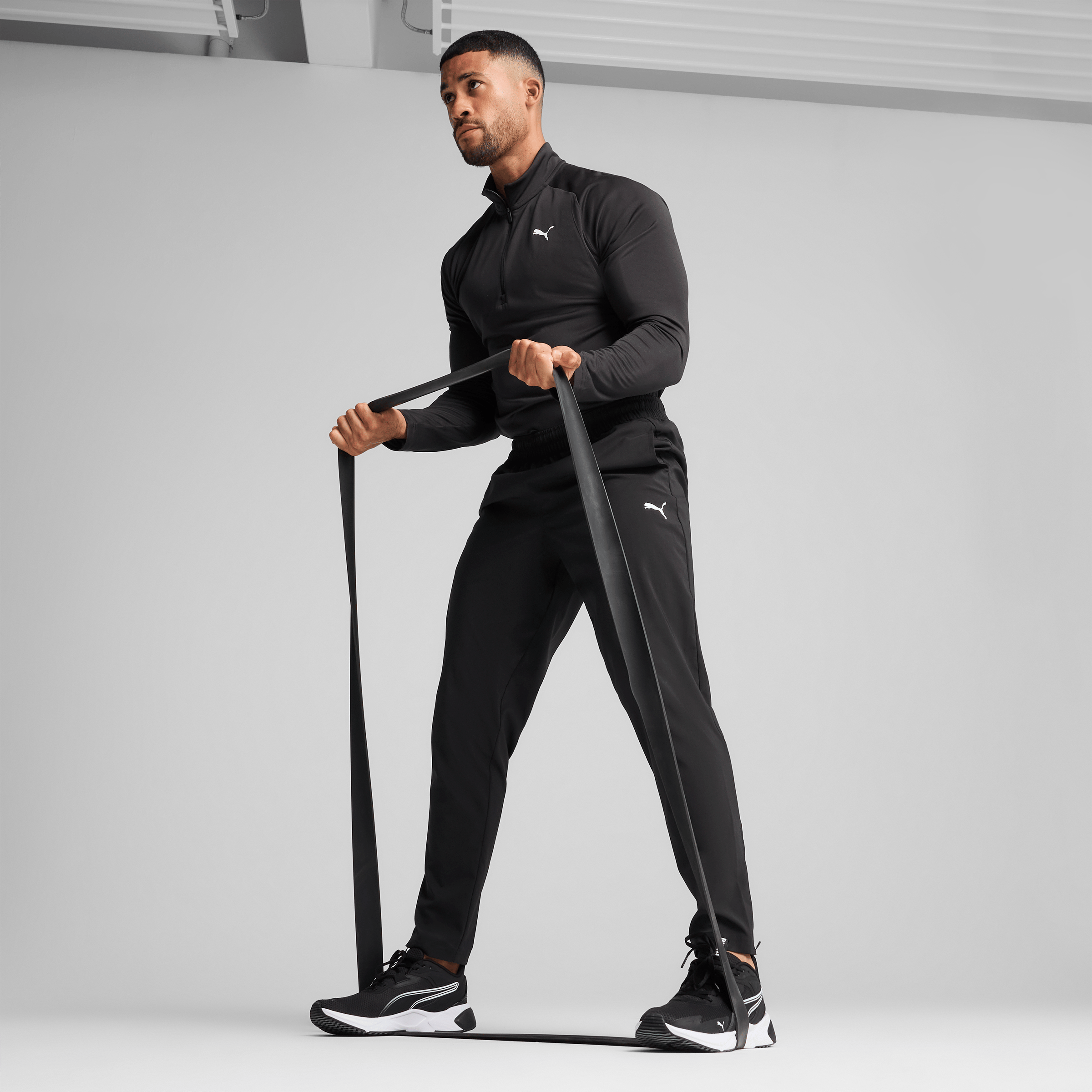 Mens Puma Essentials Straight-Leg Woven Training Pants