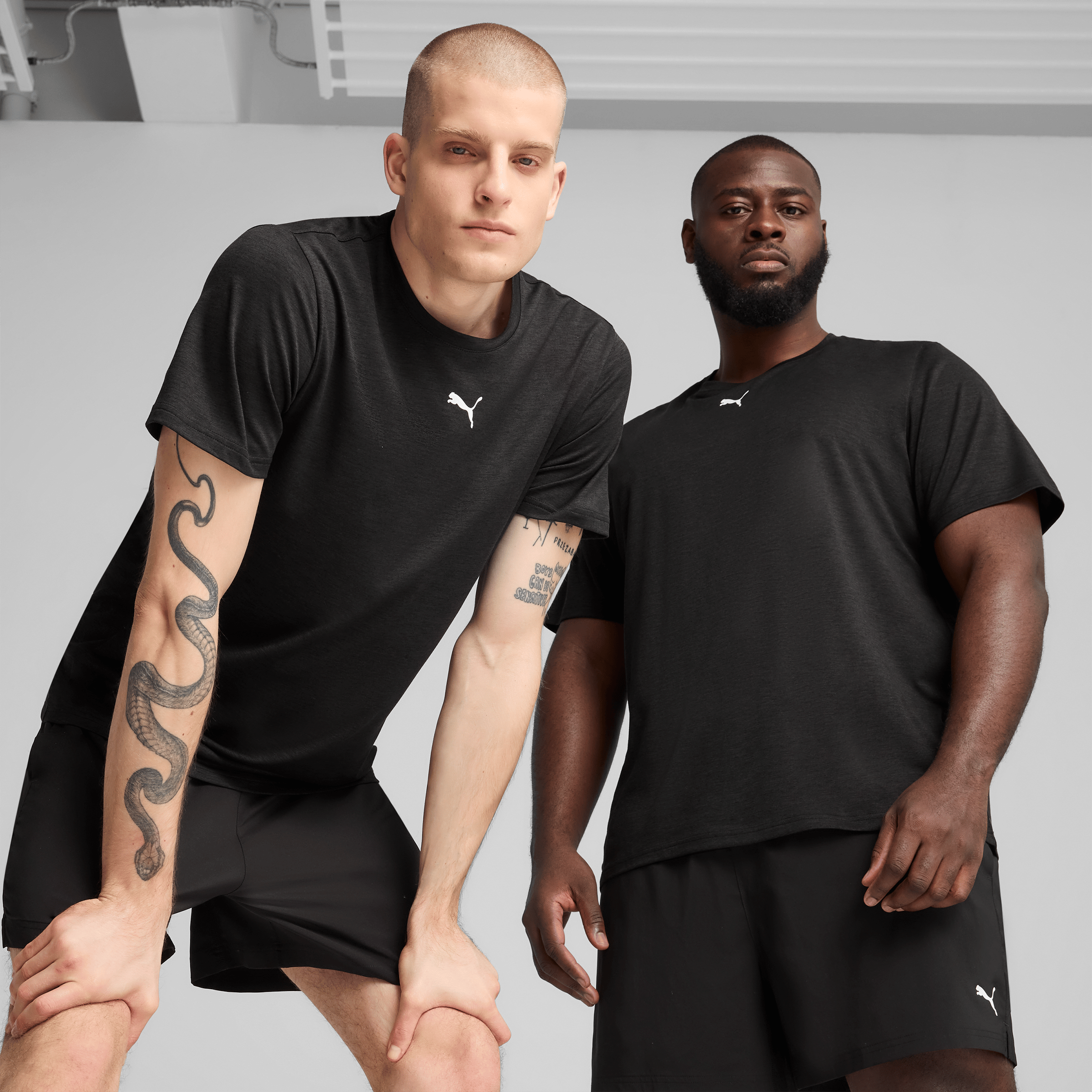 Mens Puma Train All Day Essentials Heather Cat Tee