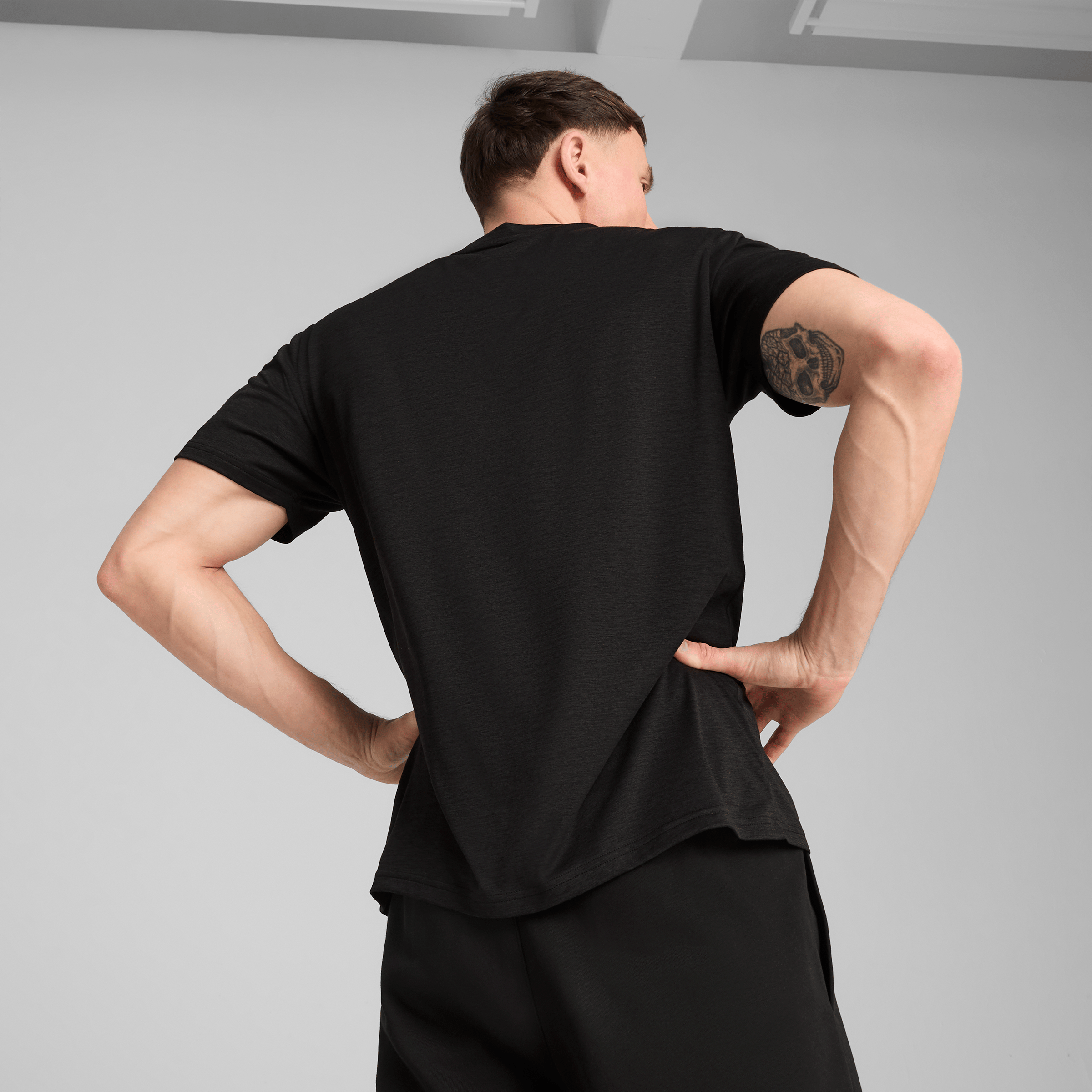 Mens Puma Train All Day Essentials Heather Cat Tee