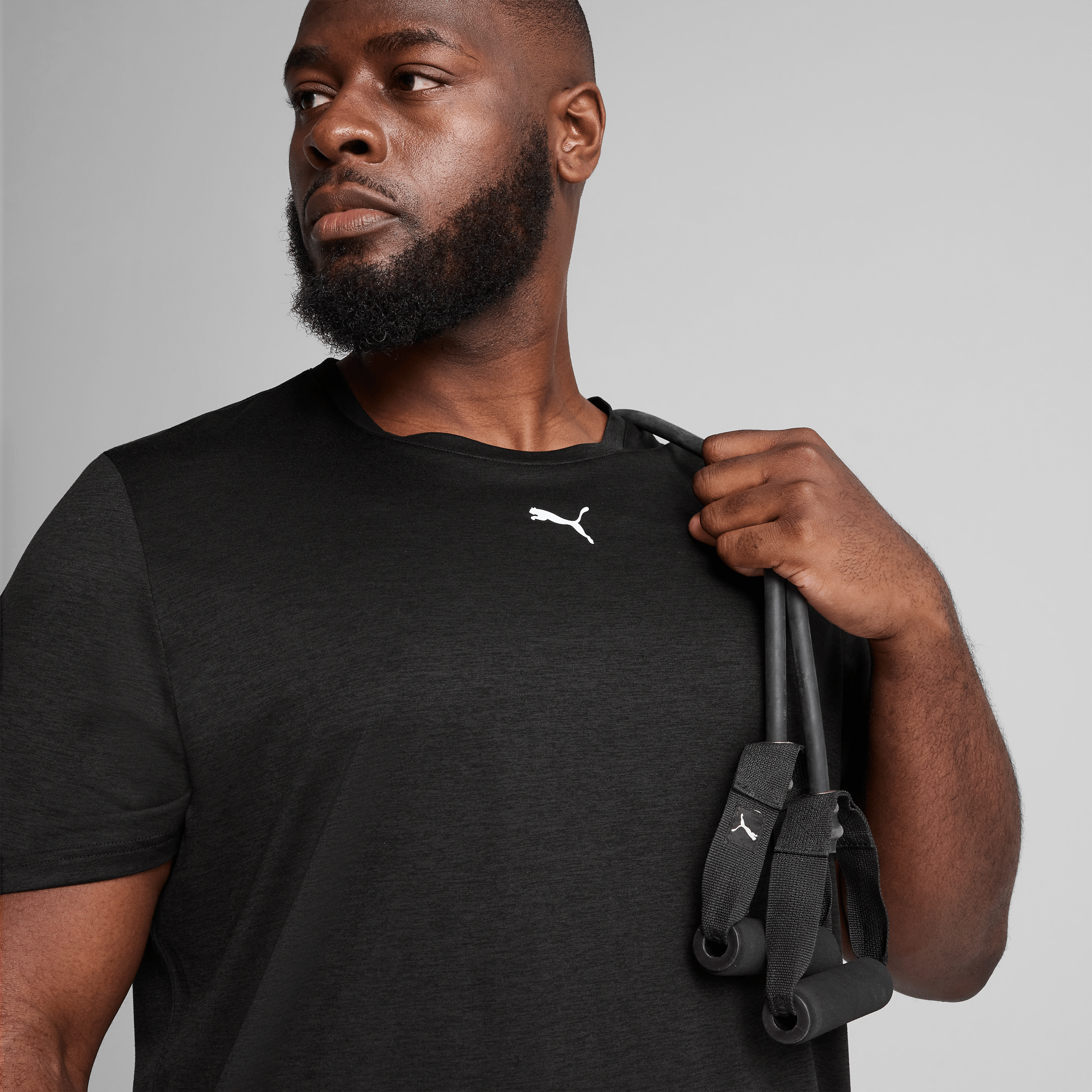 Mens Puma Train All Day Essentials Heather Cat Tee