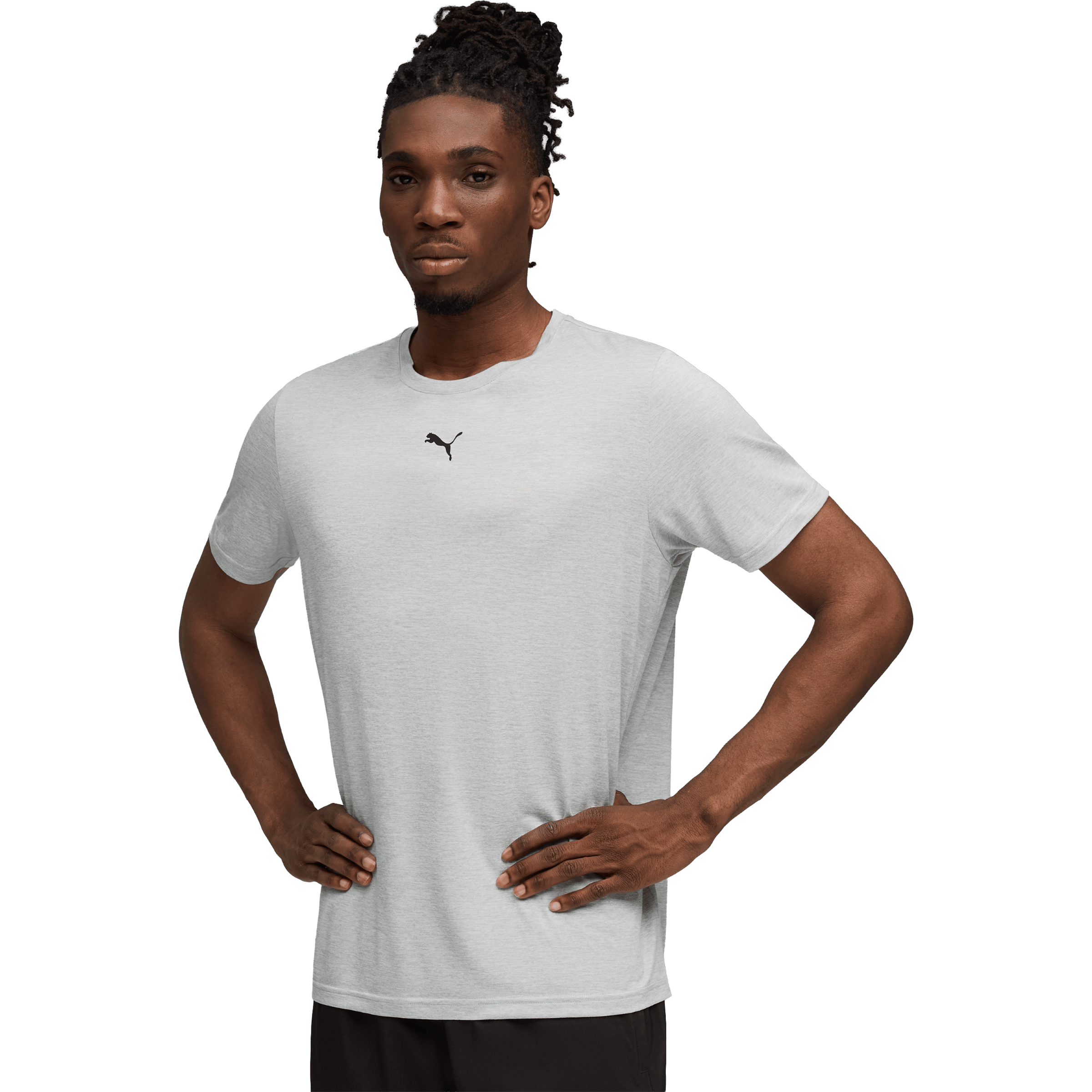 Mens Puma Train All Day Essentials Heather Cat Tee