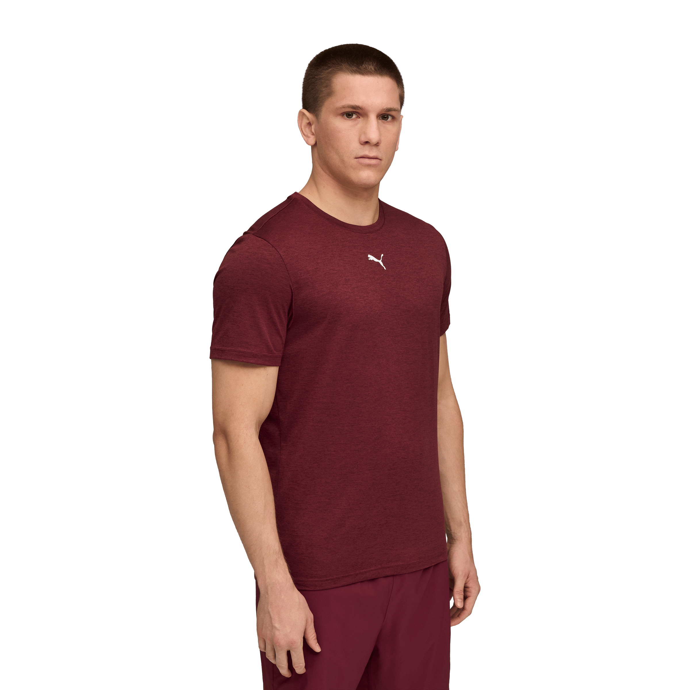 Mens Puma Train All Day Essentials Heather Cat Tee