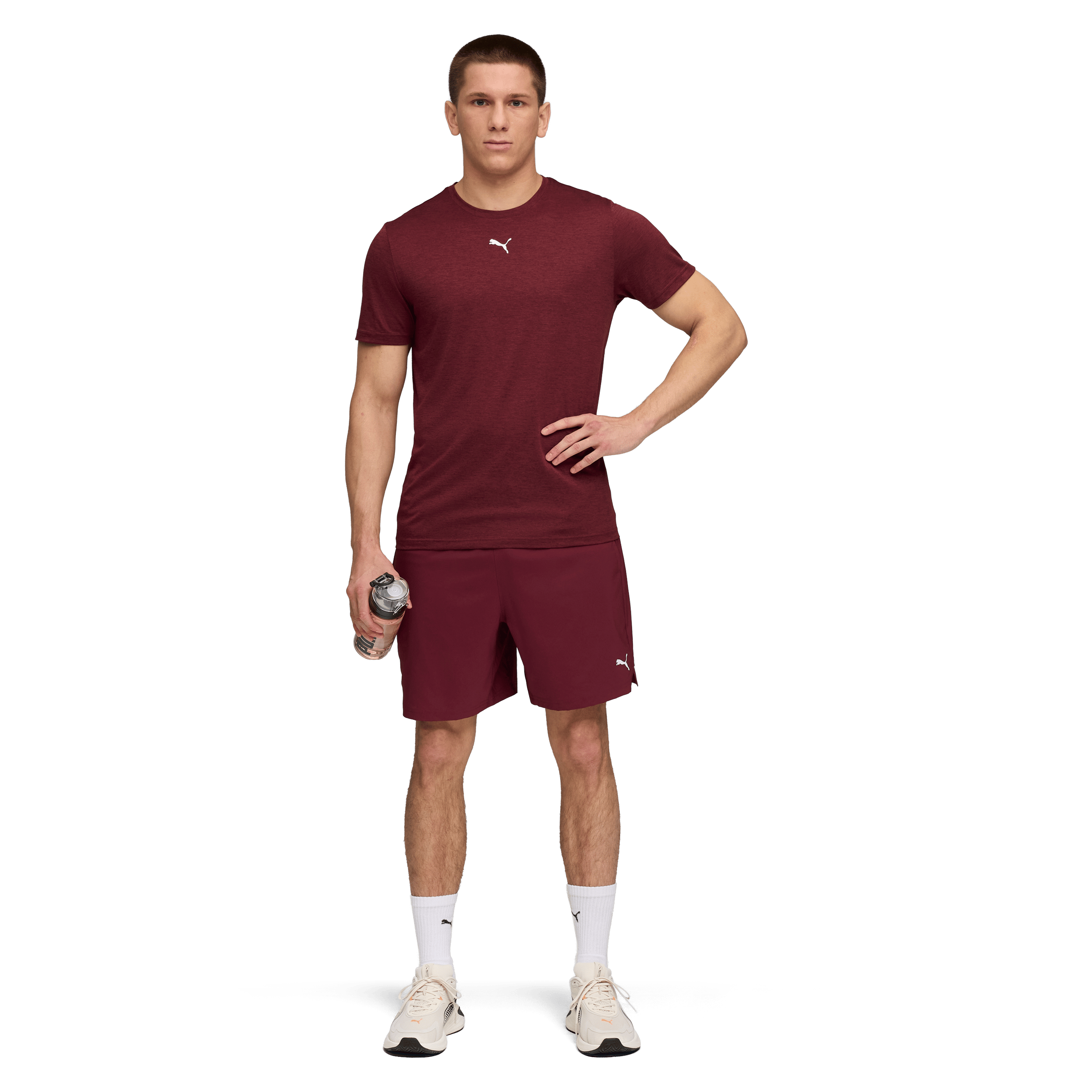 Mens Puma Train All Day Essentials Heather Cat Tee