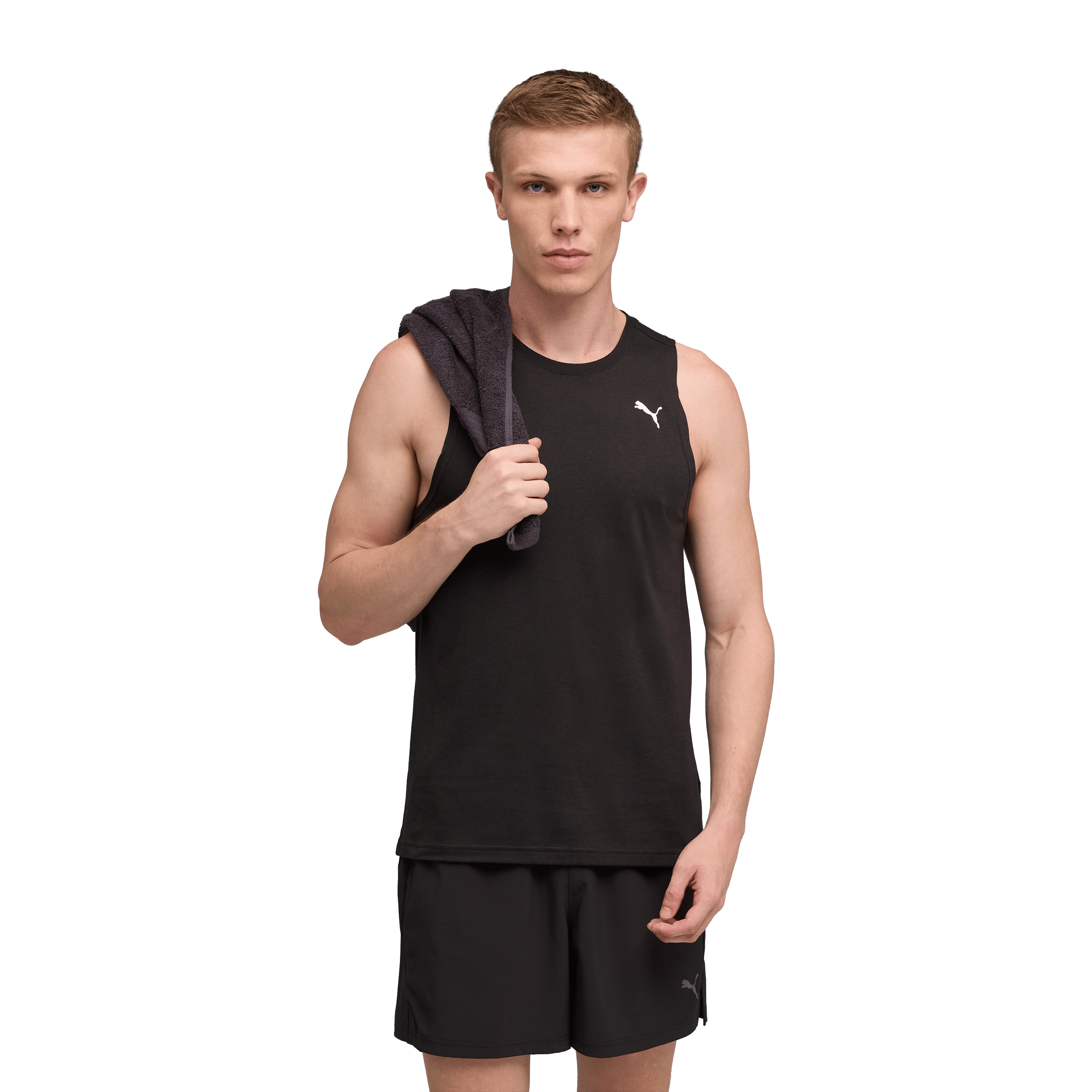 Mens Puma Tech Triblend Train-All-Day Tank Top
