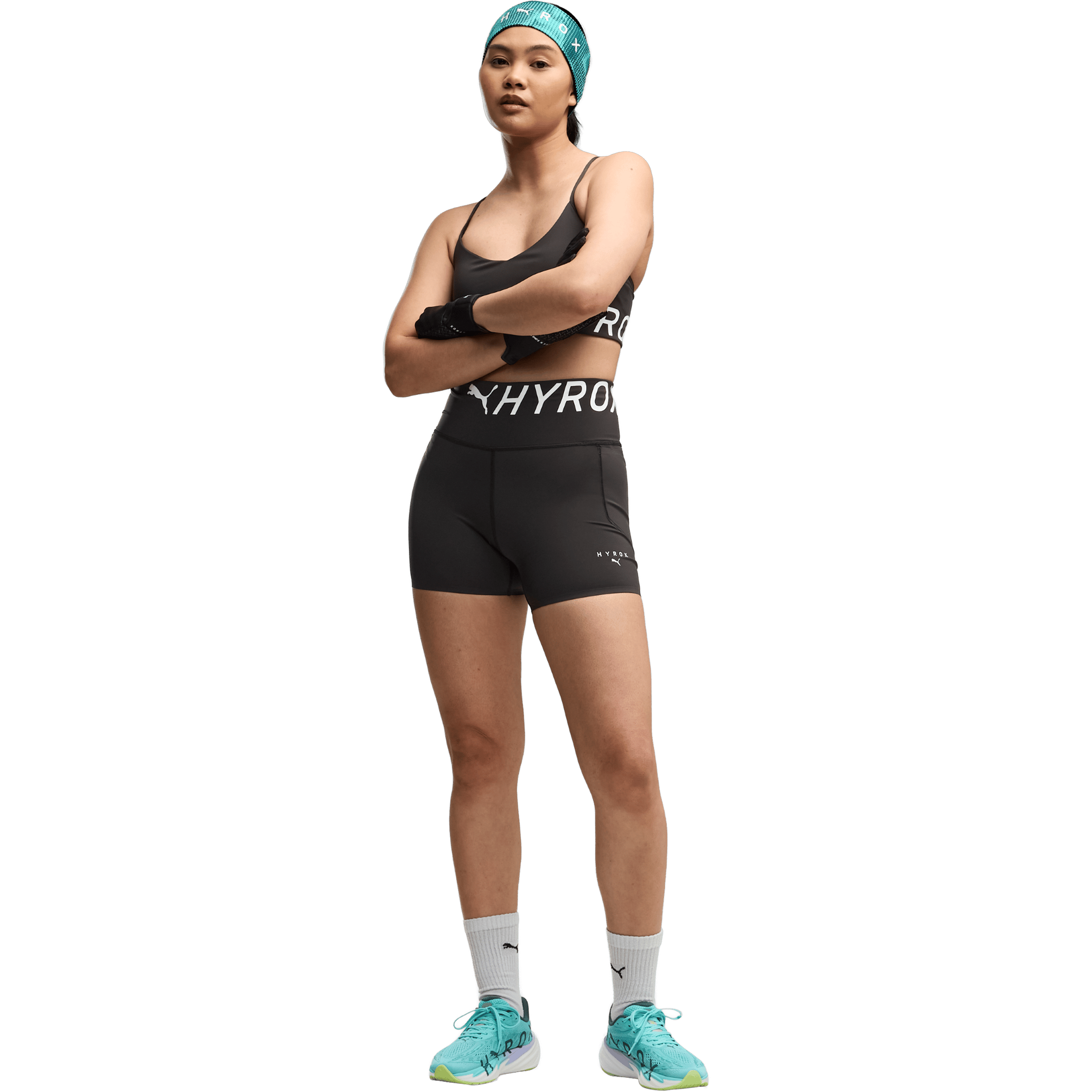 Womens Puma Puma x Hyrox PWRMODE (4") Short Tights