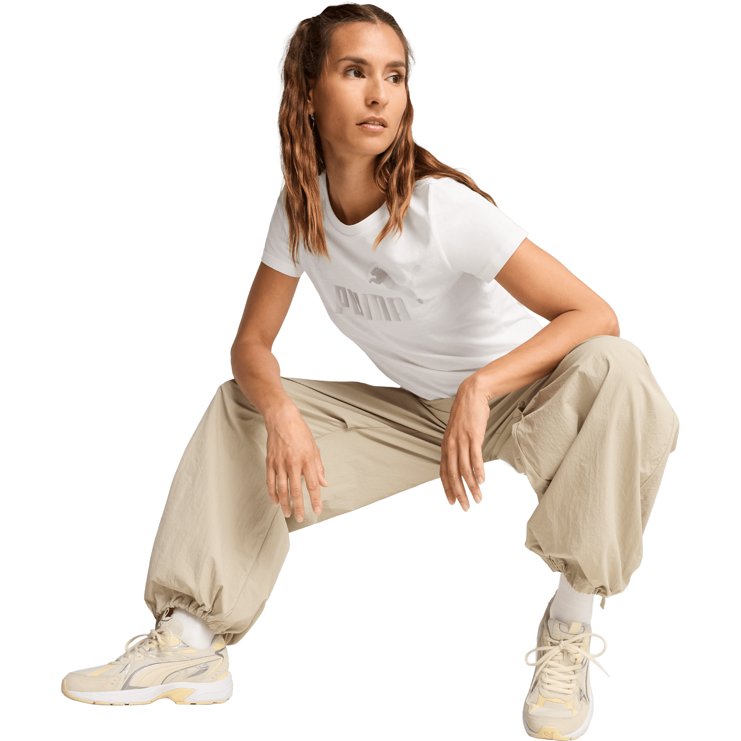Womens Puma Essentials Metallic Logo Tee