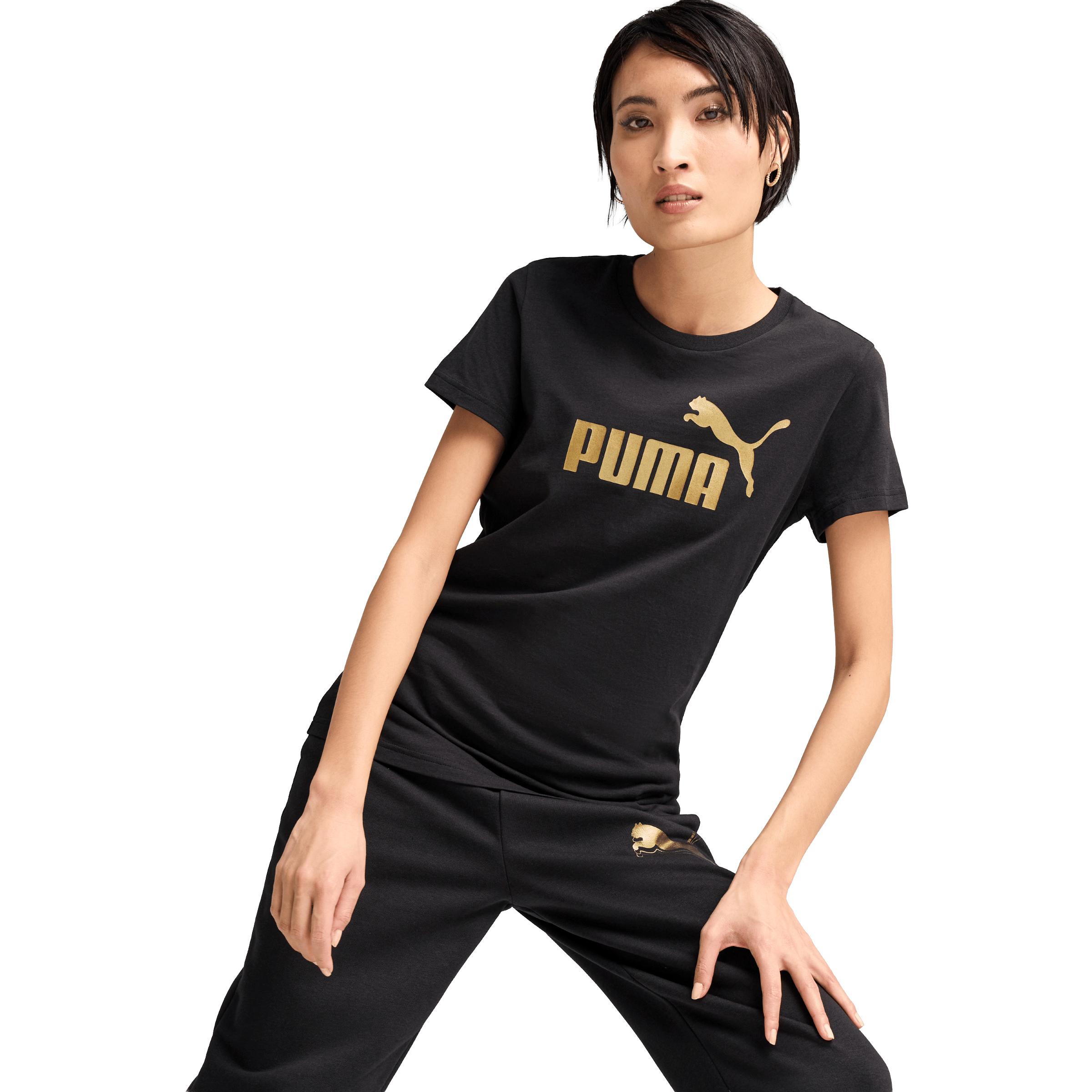 Womens Puma Essentials Metallic Logo Tee