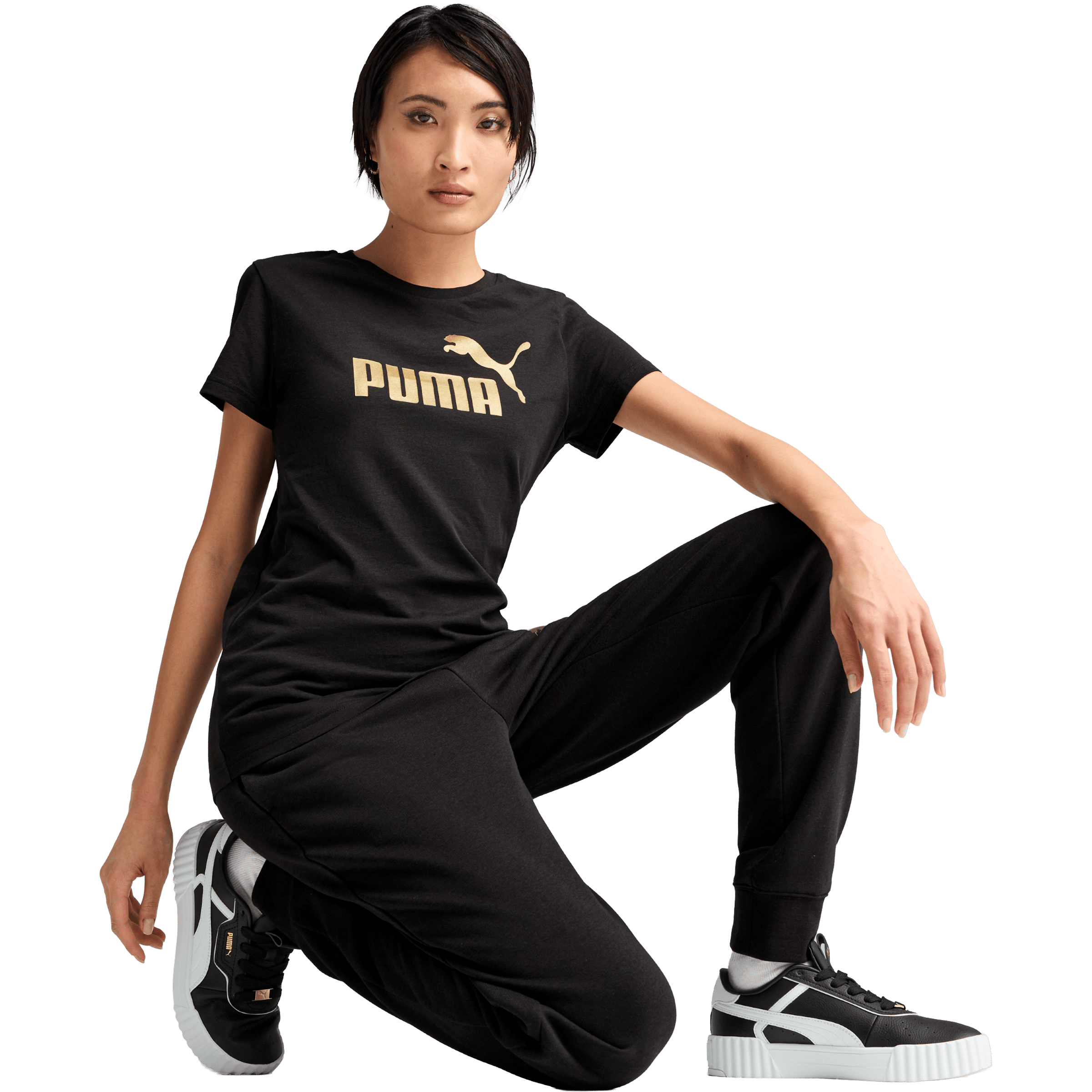 Womens Puma Essentials Metallic Logo Tee