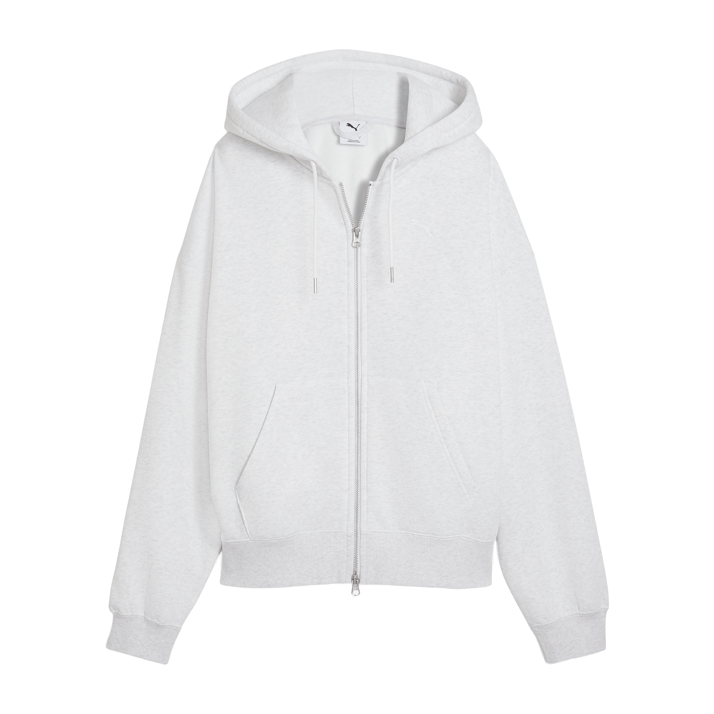 Womens Puma Essentials Oversized Full-Zip Fleece Hoodie