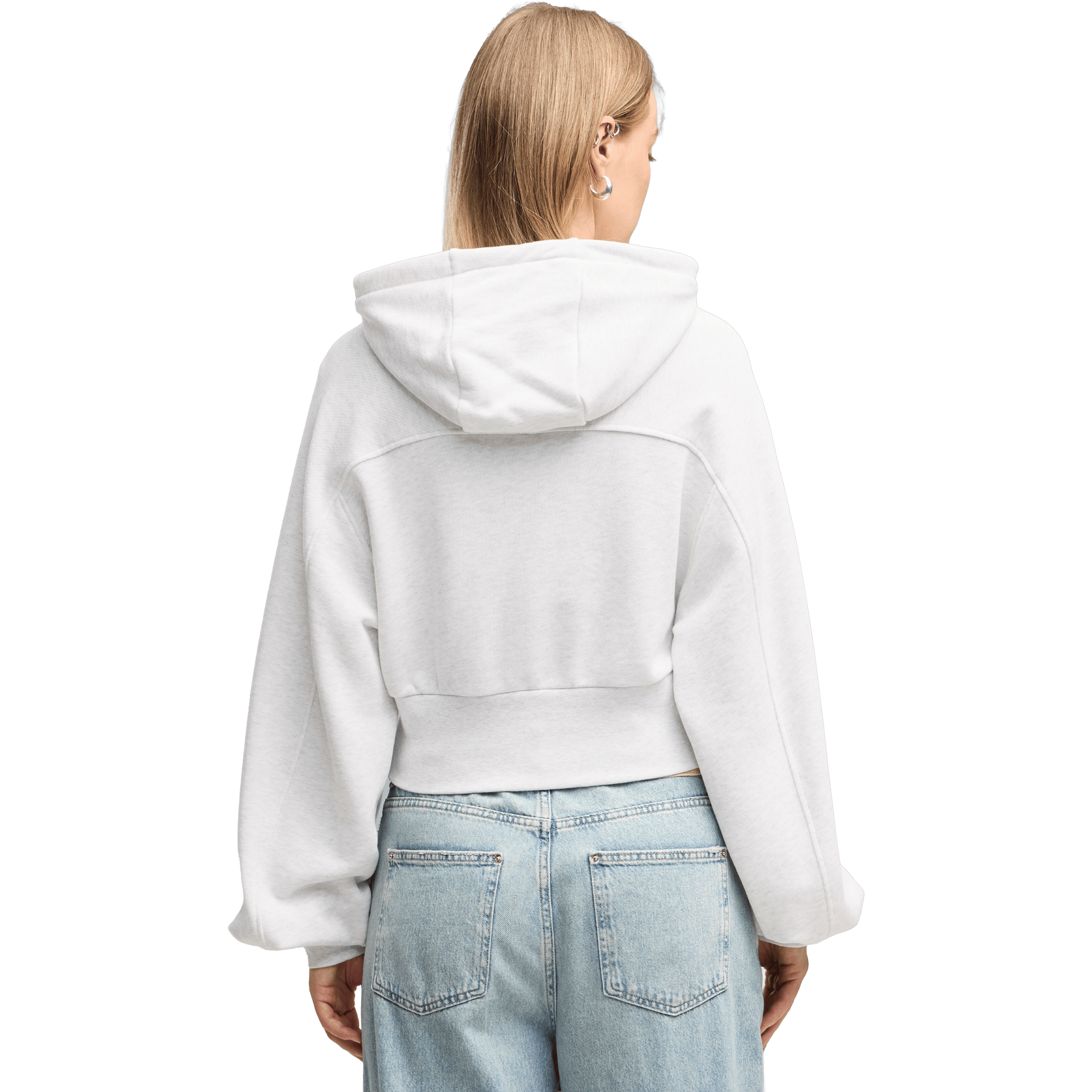 Womens Puma Essentials Cropped Balloon Sleeve Hoodie