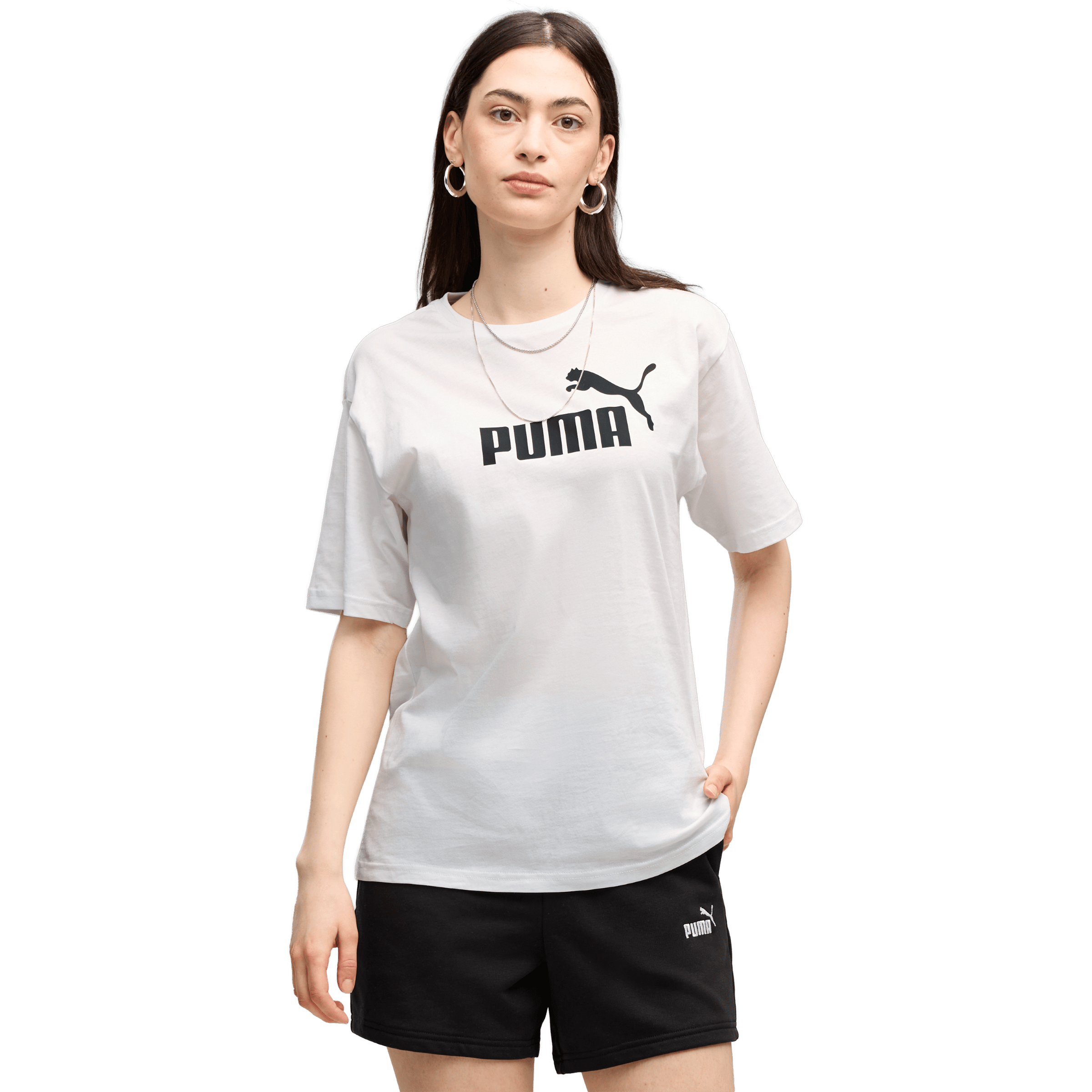 Womens Puma Essentials No. 1 Logo Relaxed Tee