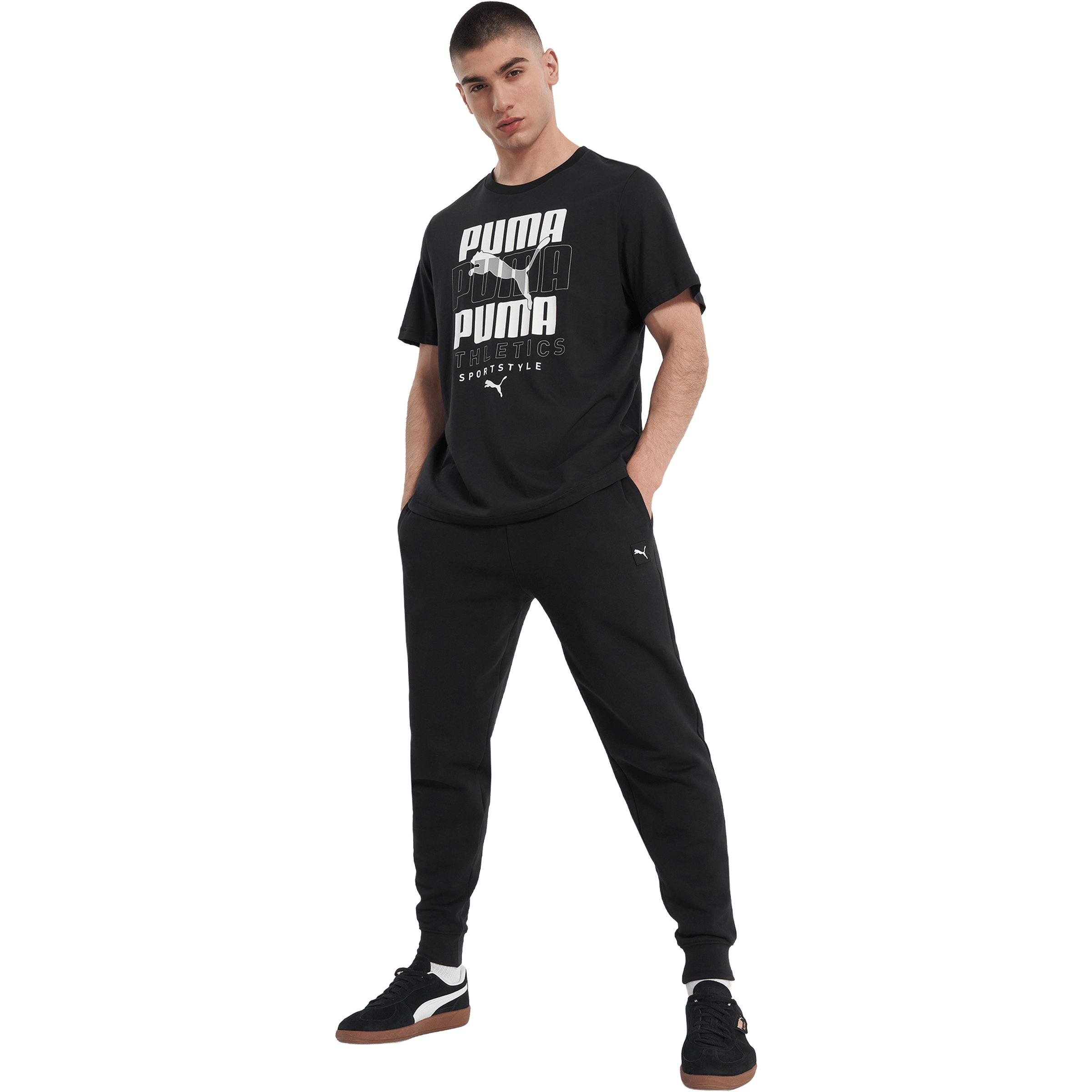 Mens Puma Graphic Stacked Graphic Tee
