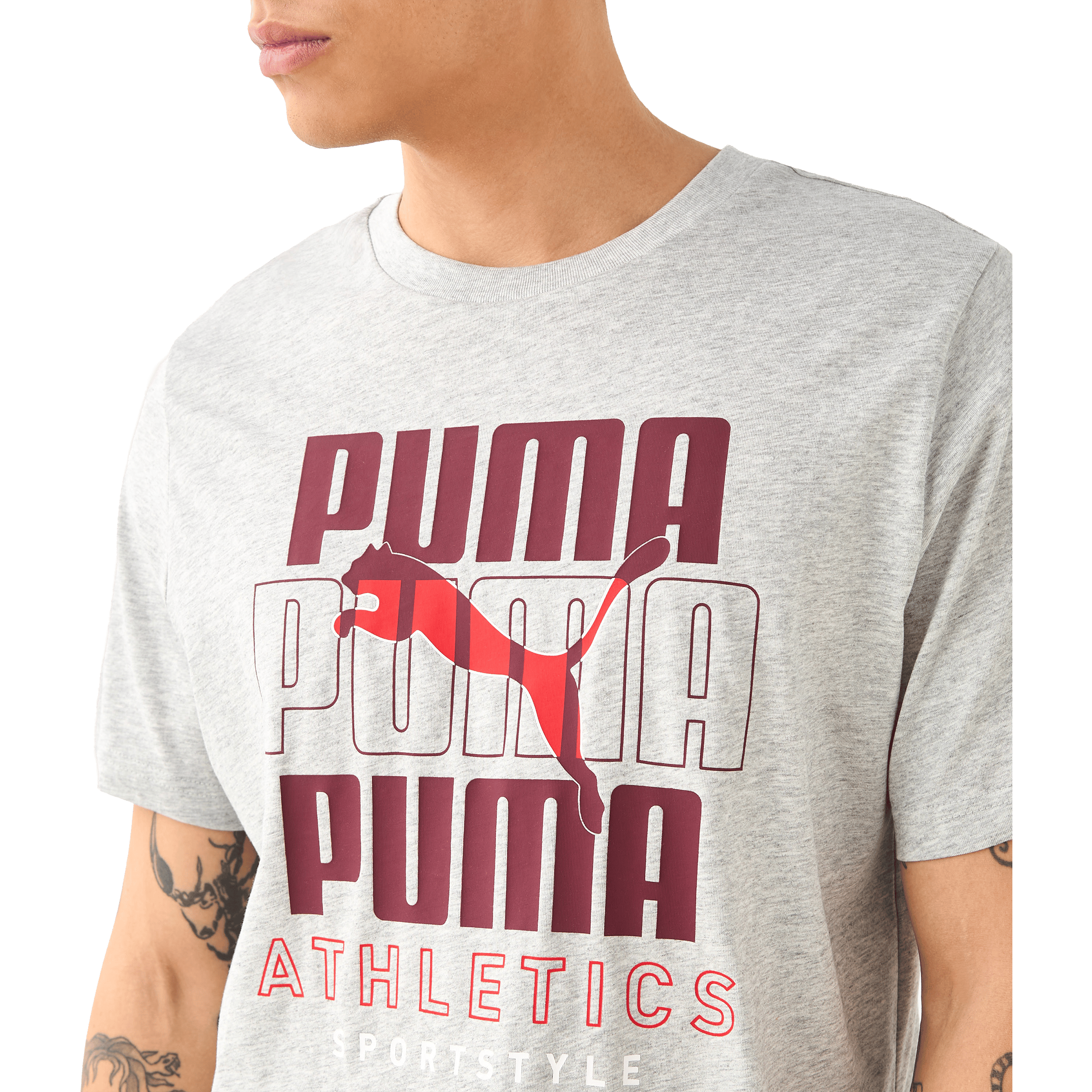 Mens Puma Graphic Stacked Graphic Tee