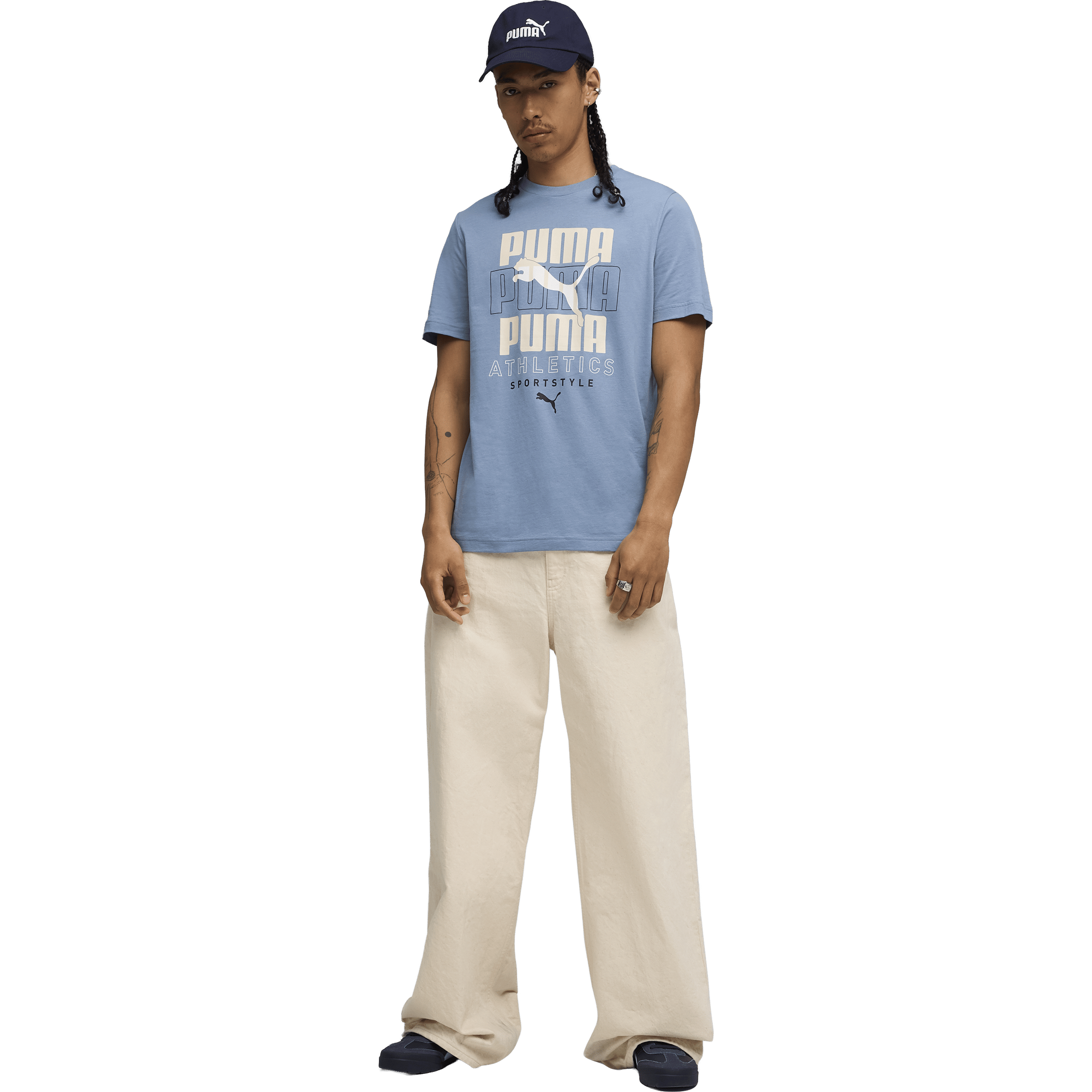 Mens Puma Graphic Stacked Graphic Tee