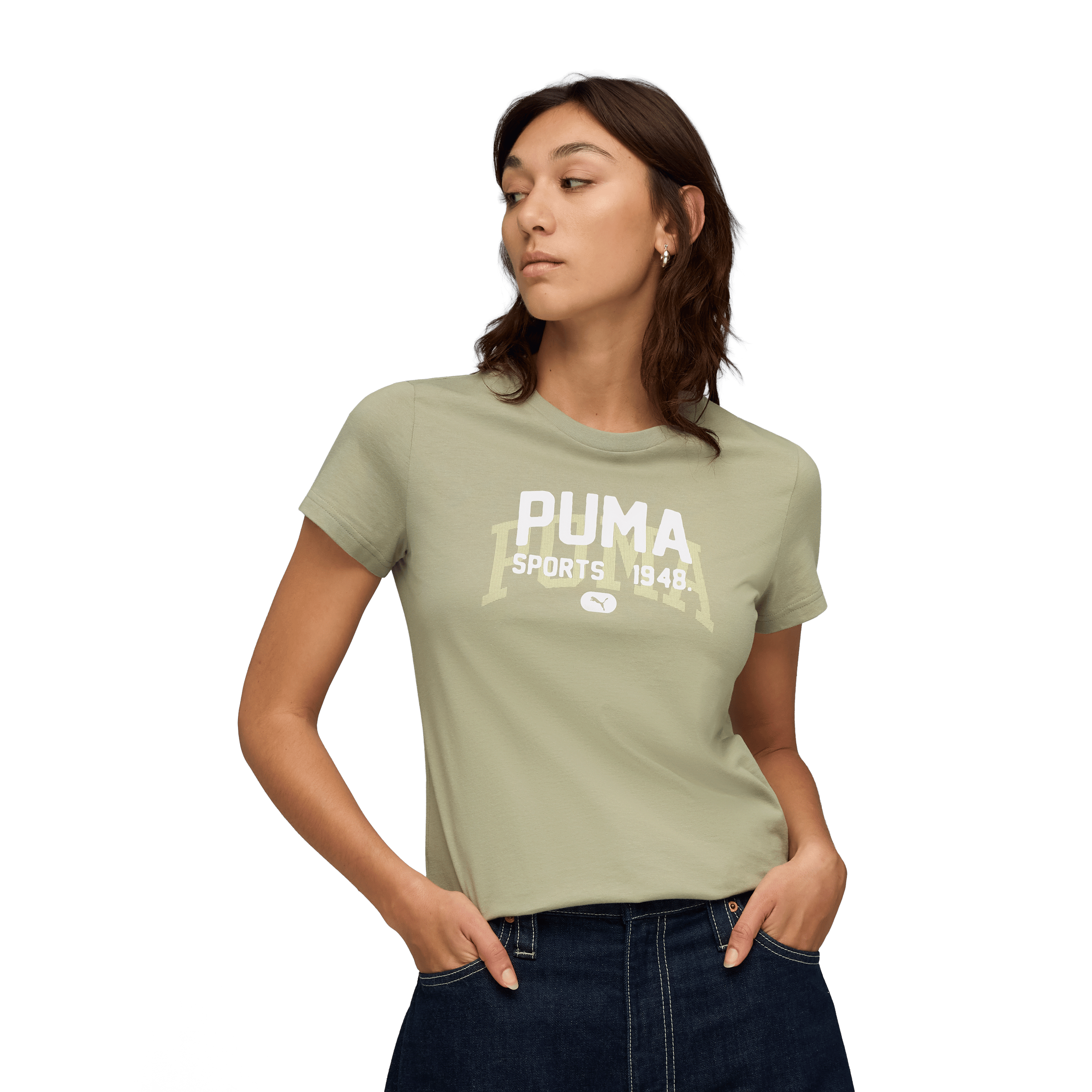 Womens Puma Graphic Varsity Tee