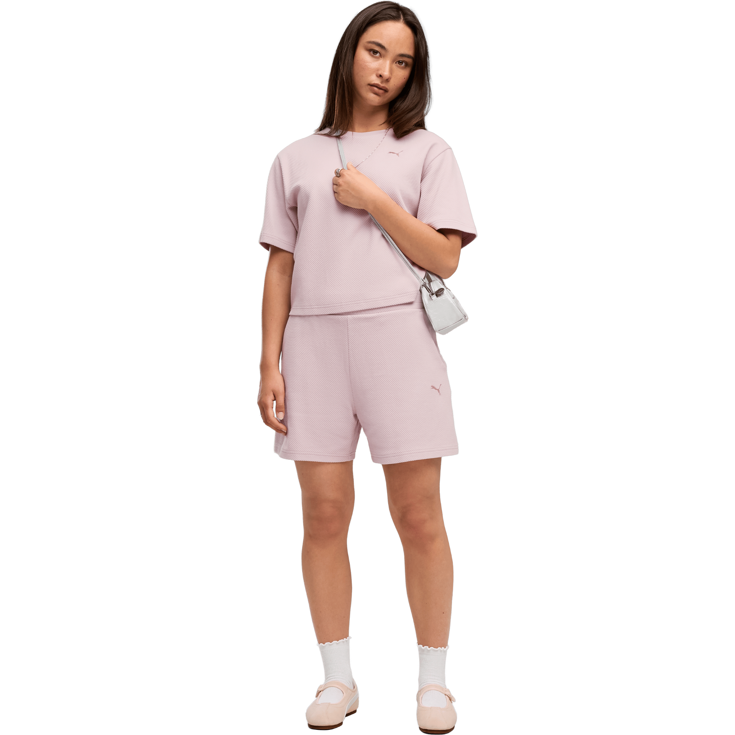 Womens Puma Essentials Elevated High-Rise Shorts