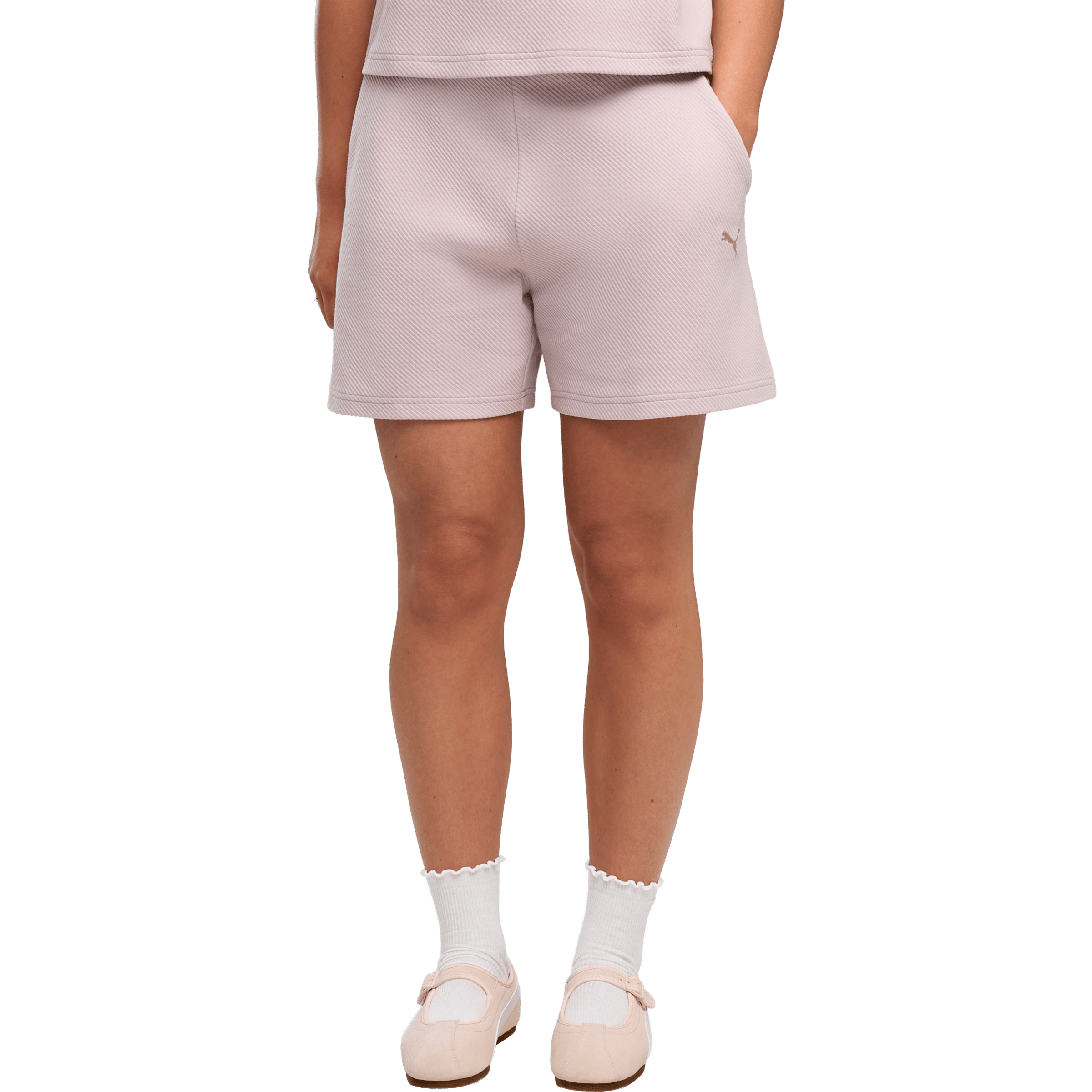 Womens Puma Essentials Elevated High-Rise Shorts