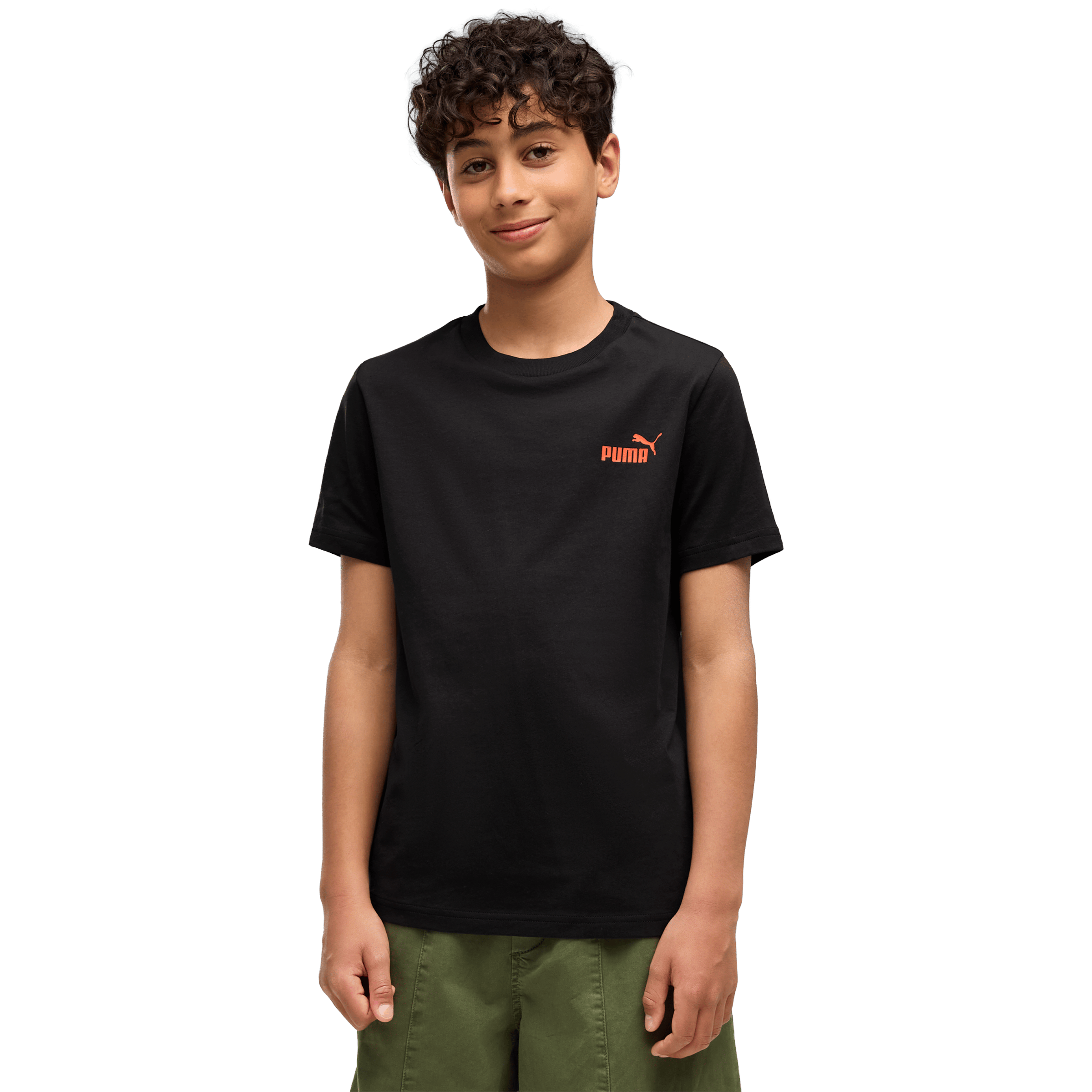 Kids Puma Essentials Logo Lab Brand Back Graphic Tee